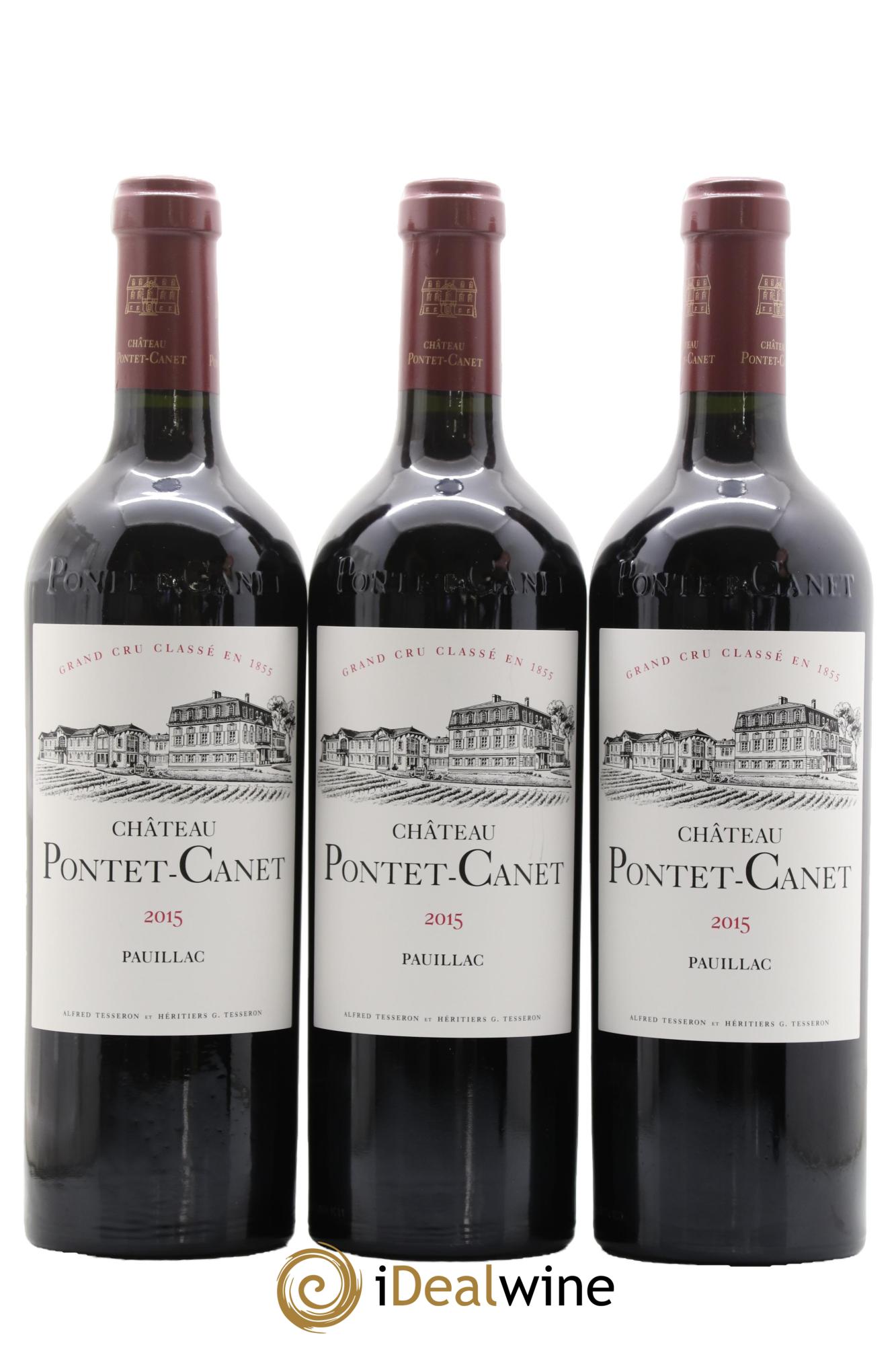 Château Pontet Canet 5ème Grand Cru Classé 2015 - Lotto di 3 bottiglie - 0