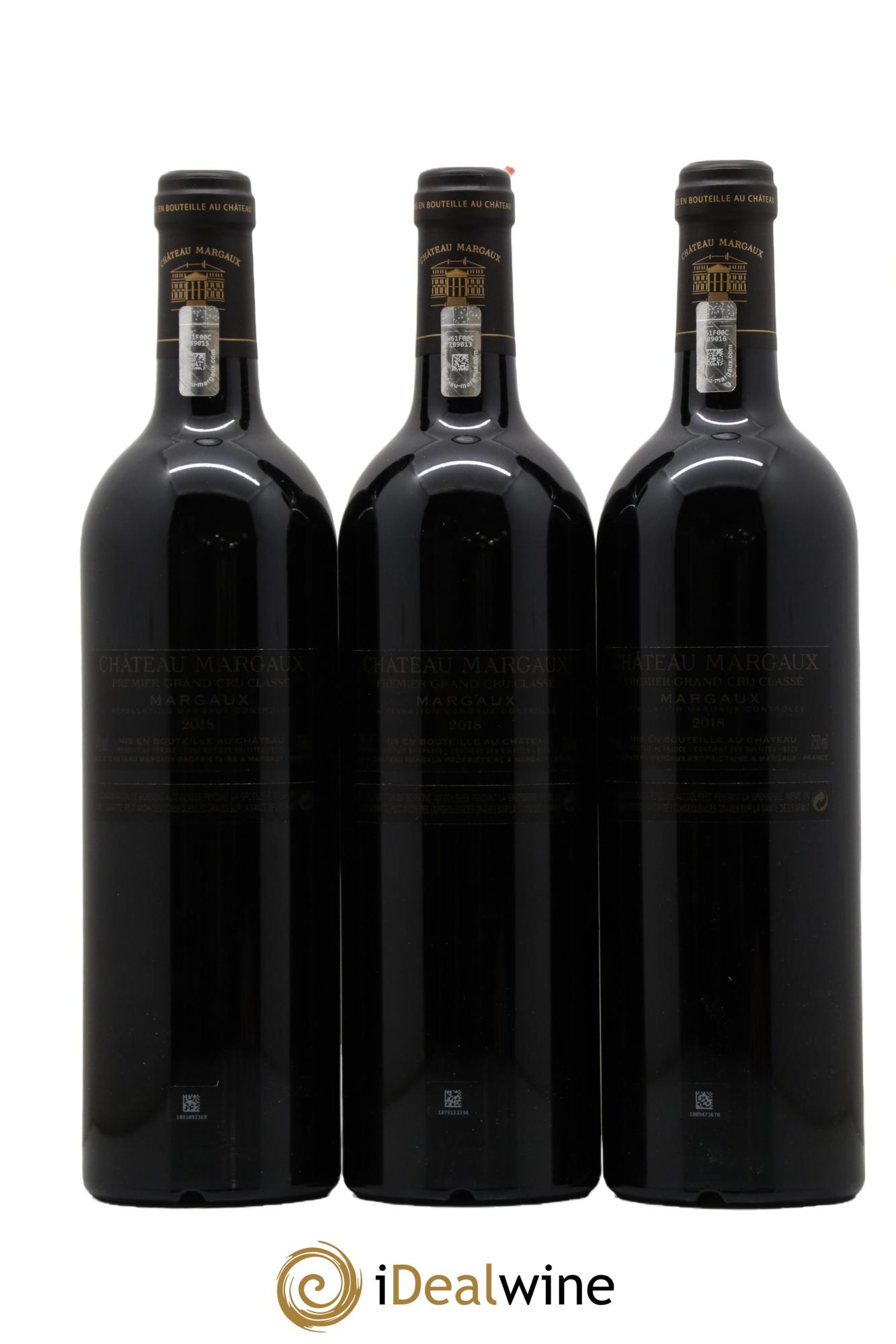 Château Margaux 1er Grand Cru Classé 2018 - Lot de 3 bouteilles - 1