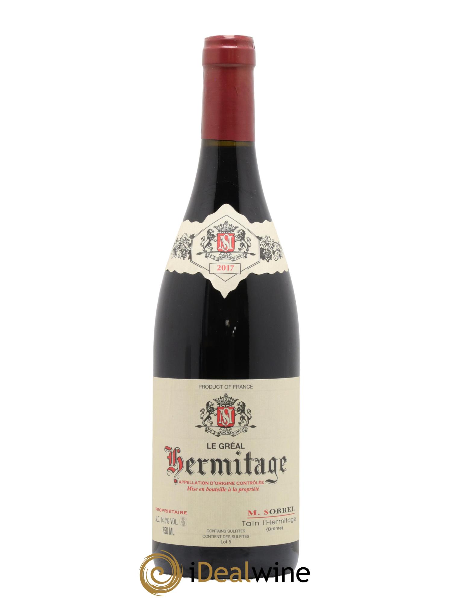 Hermitage Le Gréal Marc Sorrel  2017 - Lot de 1 bouteille - 0