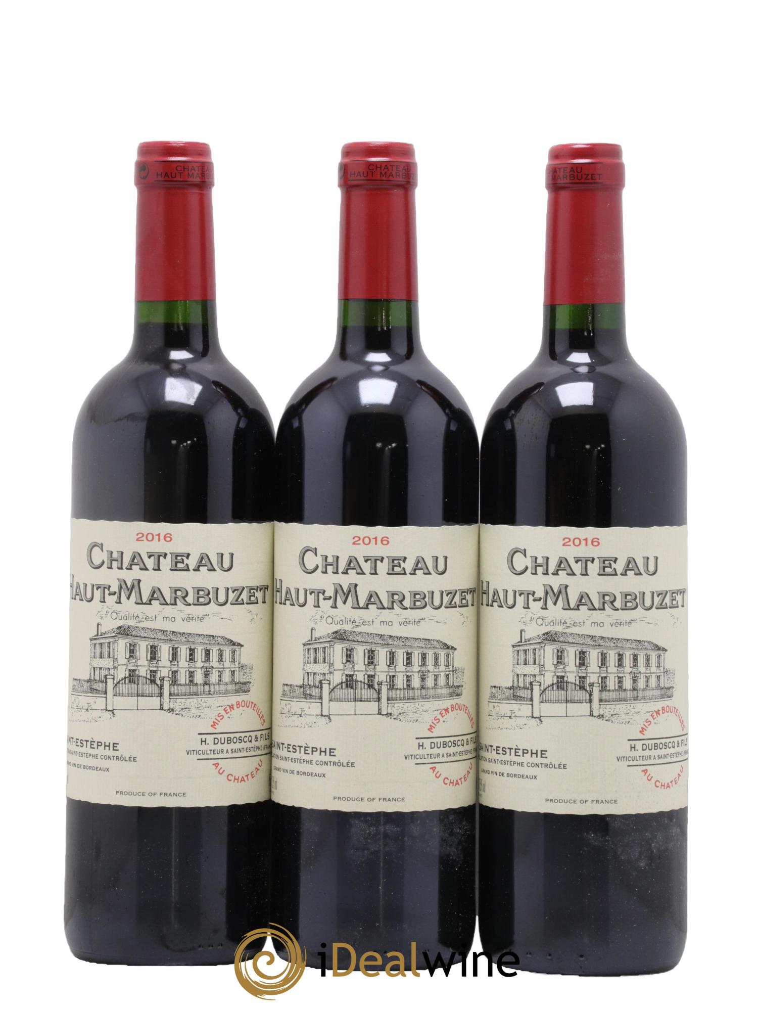 Château Haut Marbuzet 2016 - Lotto di 3 bottiglie - 0