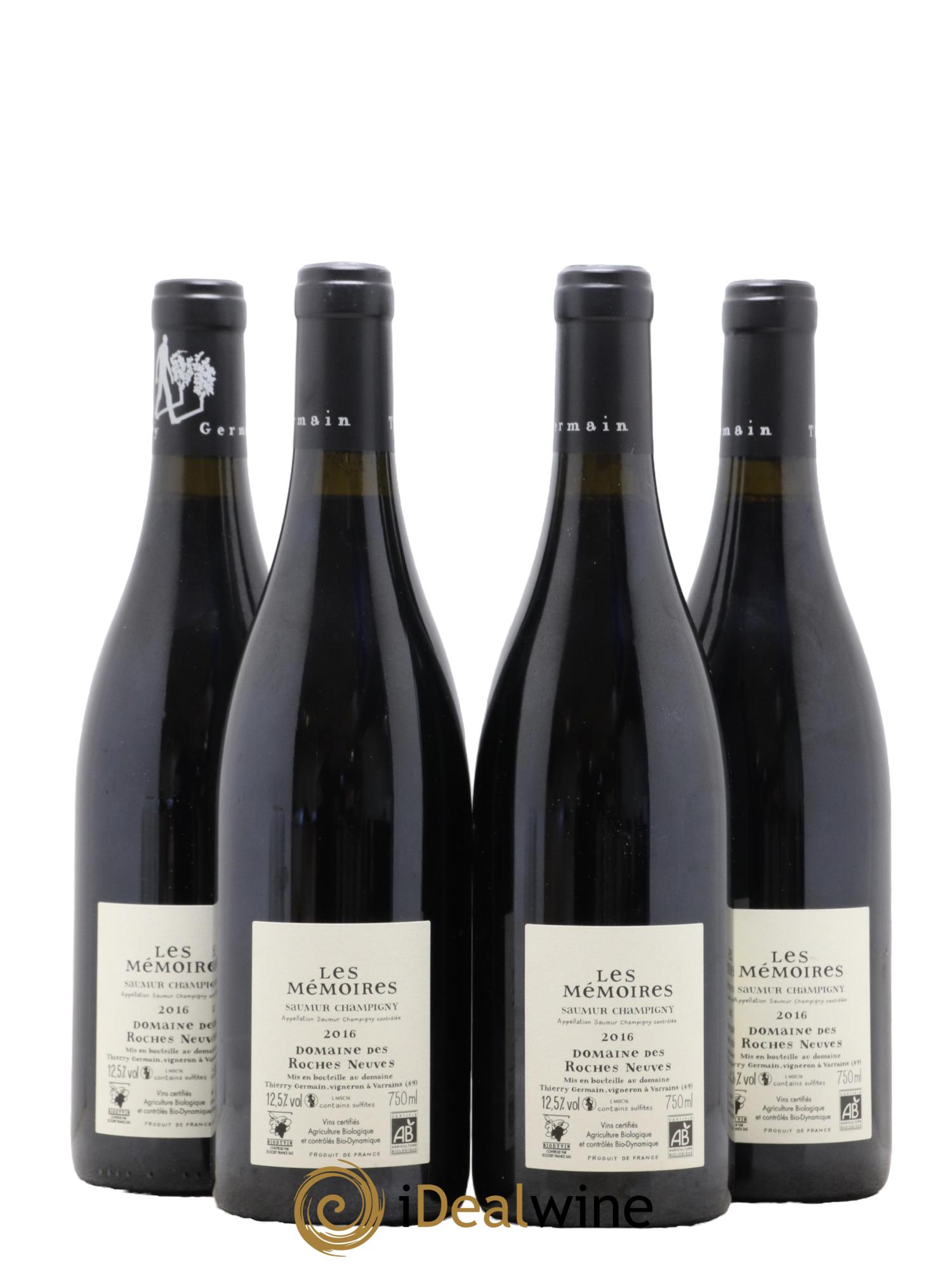 Saumur-Champigny Les Mémoires Domaine des Roches Neuves - Thierry Germain 2016 - Lot de 4 bouteilles - 1