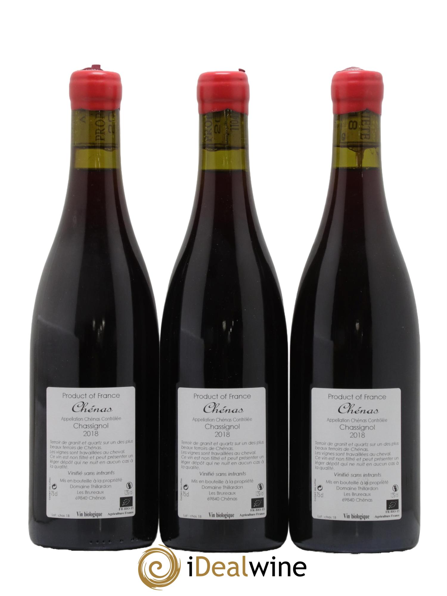 Chénas Chassignol Paul-Henri Thillardon 2018 - Lot de 3 bouteilles - 1