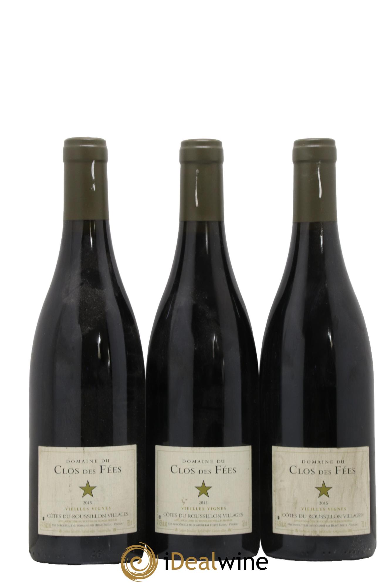 Côtes du Roussillon Villages Clos des Fées Vieilles vignes Hervé Bizeul 2015 - Posten von 3 Flaschen - 0