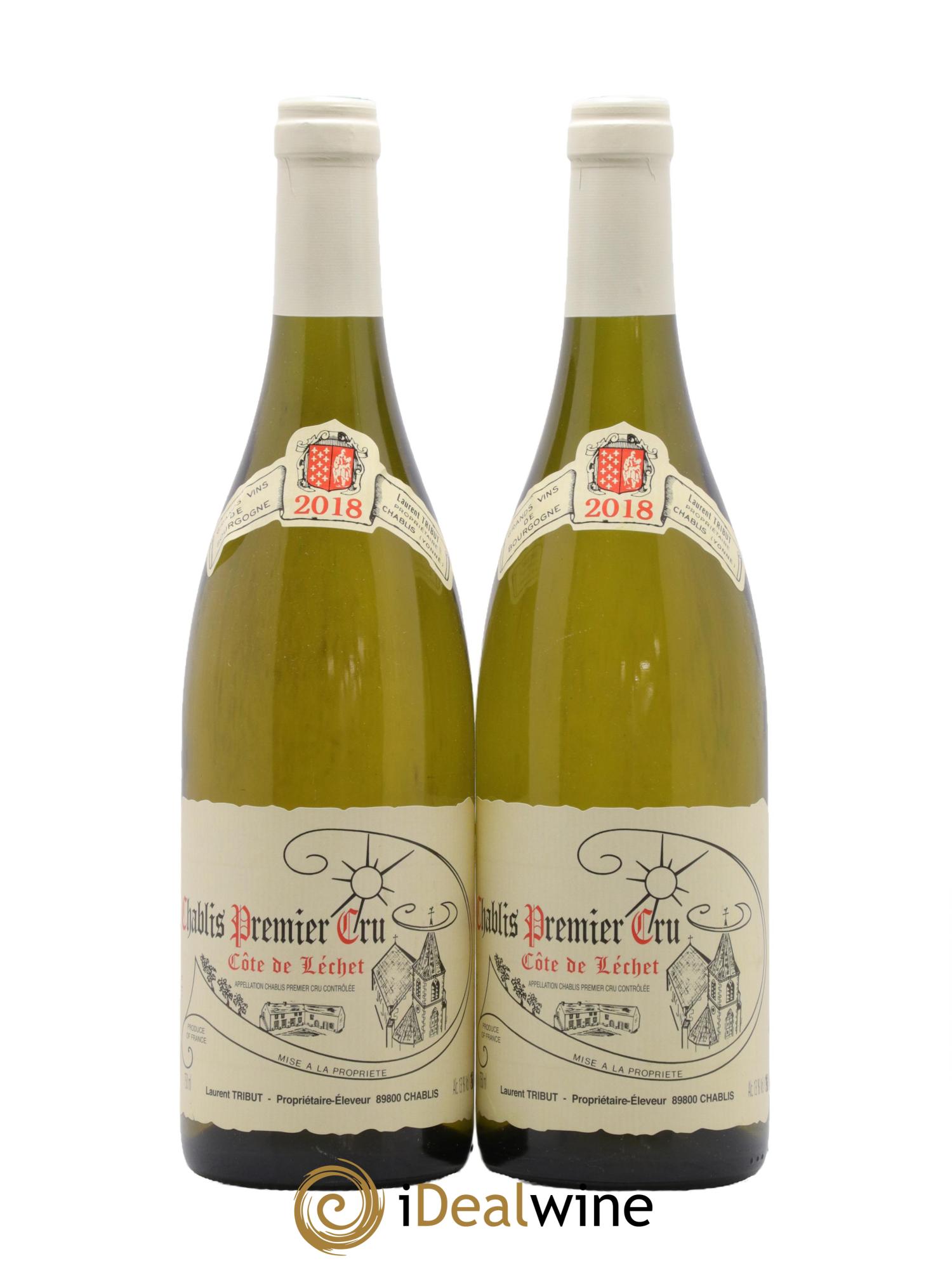 Chablis 1er Cru Côte de Lechet Laurent Tribut 2018 - Lotto di 2 bottiglie - 0