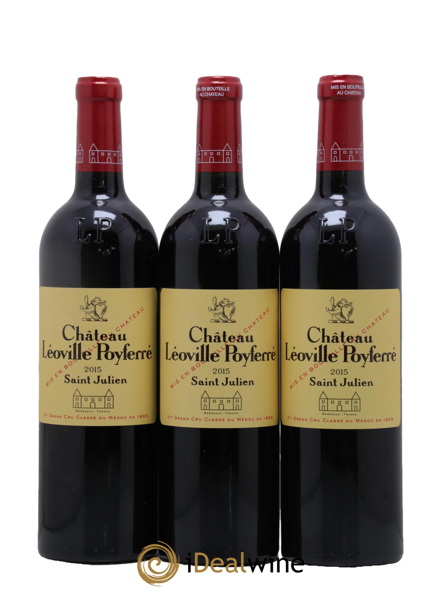 Château Léoville Poyferré 2ème Grand Cru Classé 2015 - Lotto di 3 bottiglie - 0