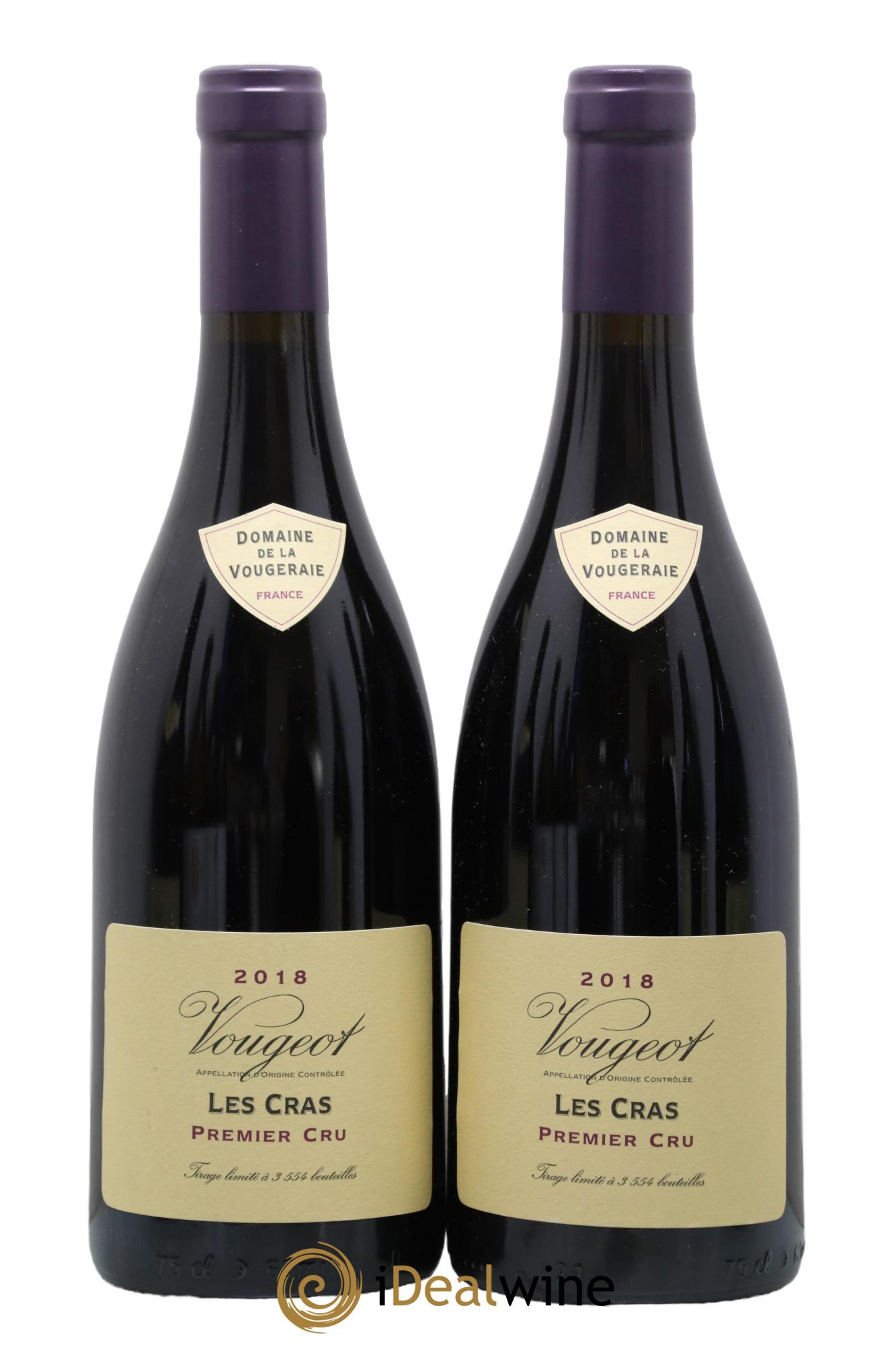 Vougeot 1er Cru Les Cras La Vougeraie 2018 - Lot de 2 bouteilles - 0