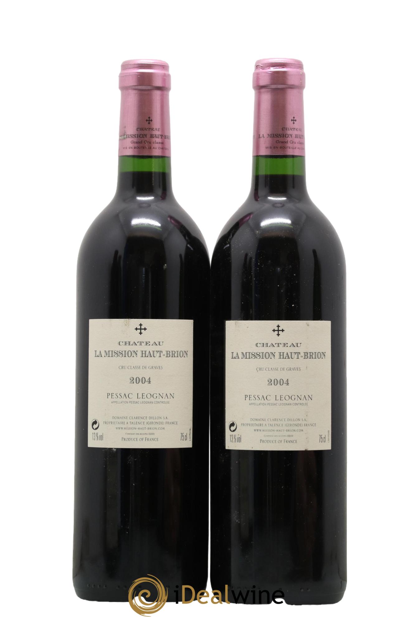 Château la Mission Haut-Brion Cru Classé de Graves 2004 - Lot of 2 bottles - 1