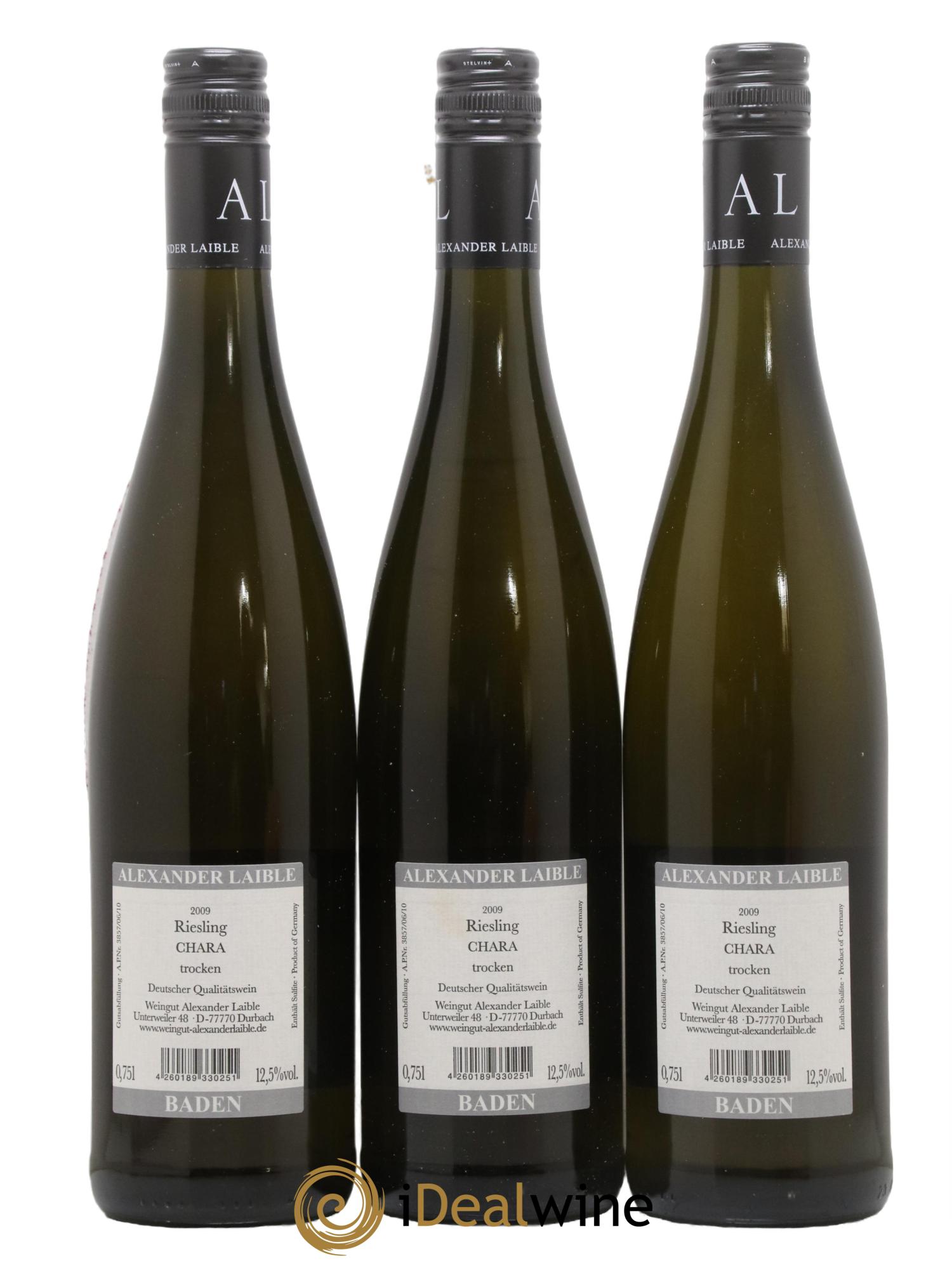 Allemagne Pays de Bade Riesling Trocken Chara *** Weingut Alexander Laible 2009 - Posten von 3 Flaschen - 1