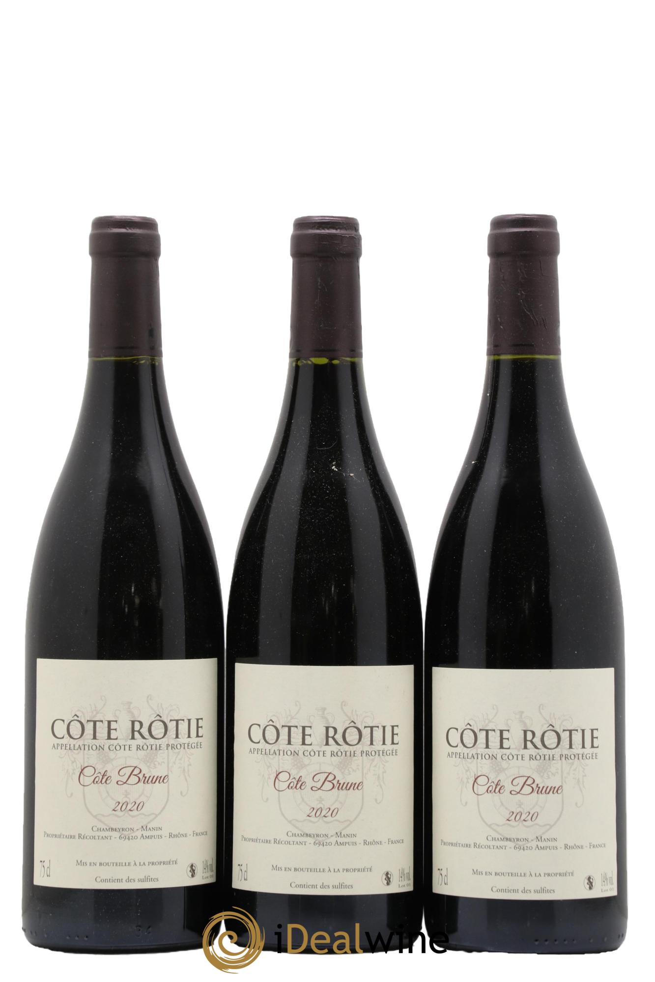 Côte-Rôtie Côte Brune Chambeyron Manin 2020 - Lot of 3 bottles - 0