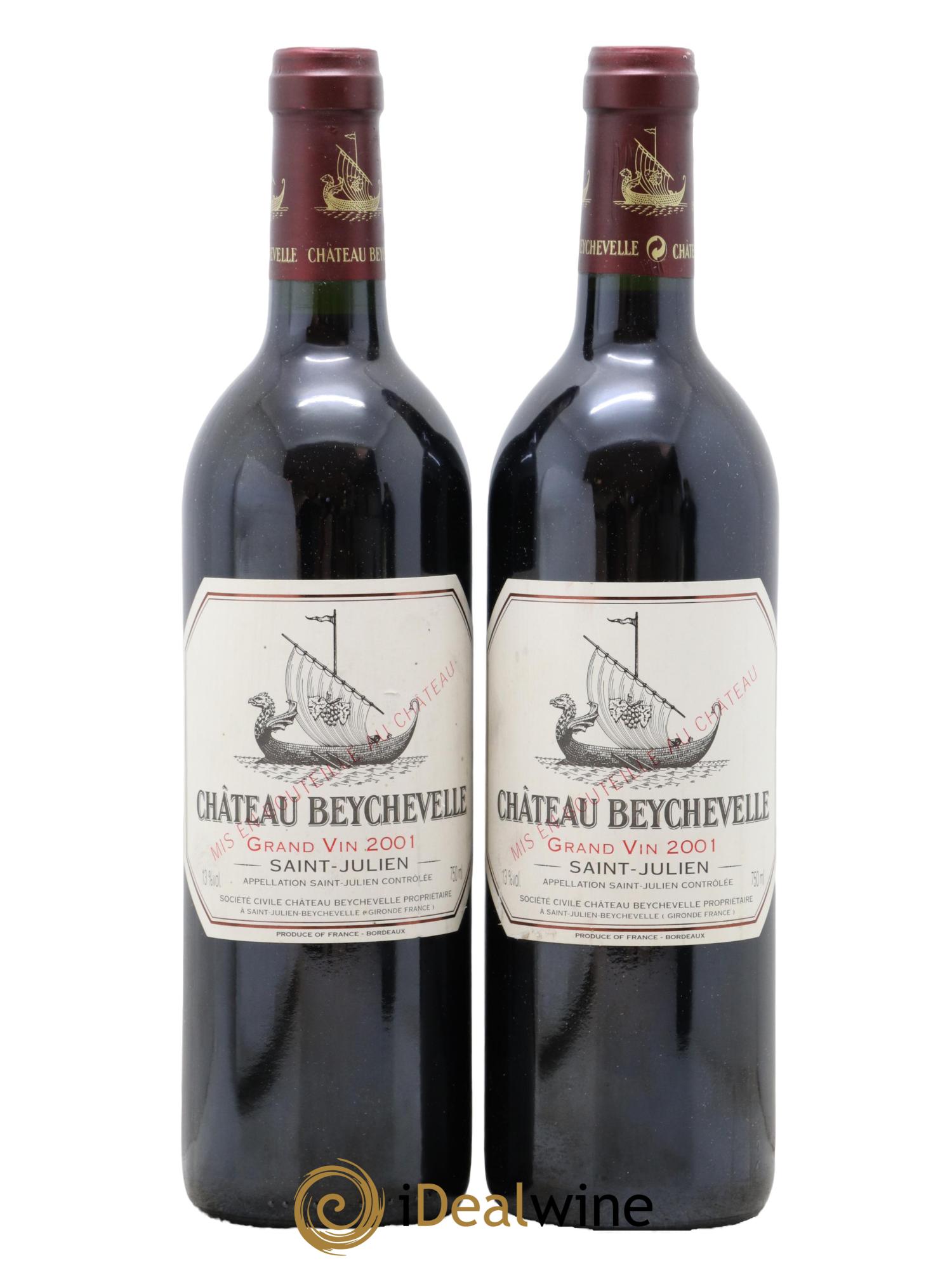 Château Beychevelle 4ème Grand Cru Classé  2001 - Posten von 2 Flaschen - 0