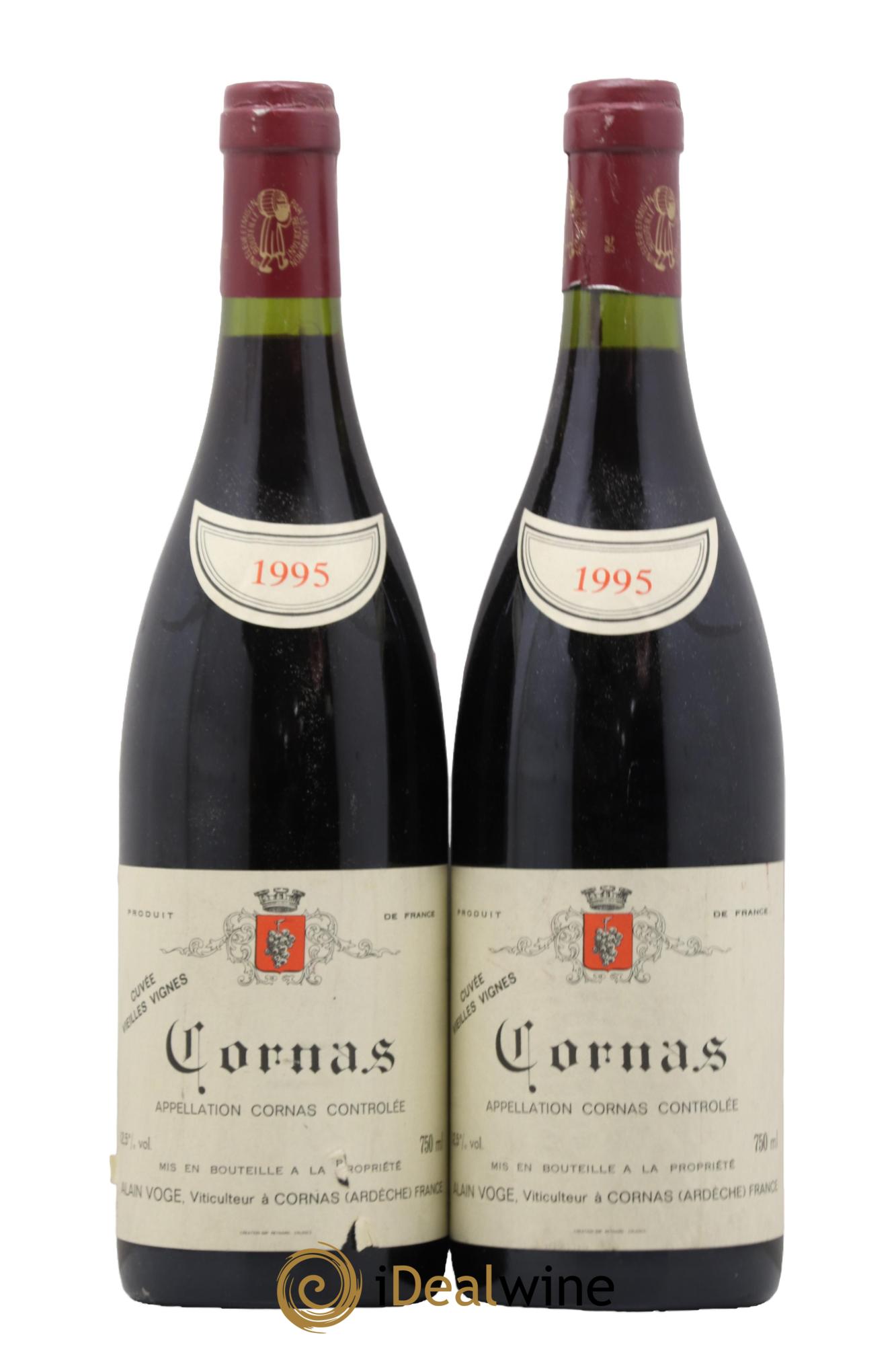 Cornas Les Vieilles Vignes Alain Voge (Domaine) 1995 - Lotto di 2 bottiglie - 0