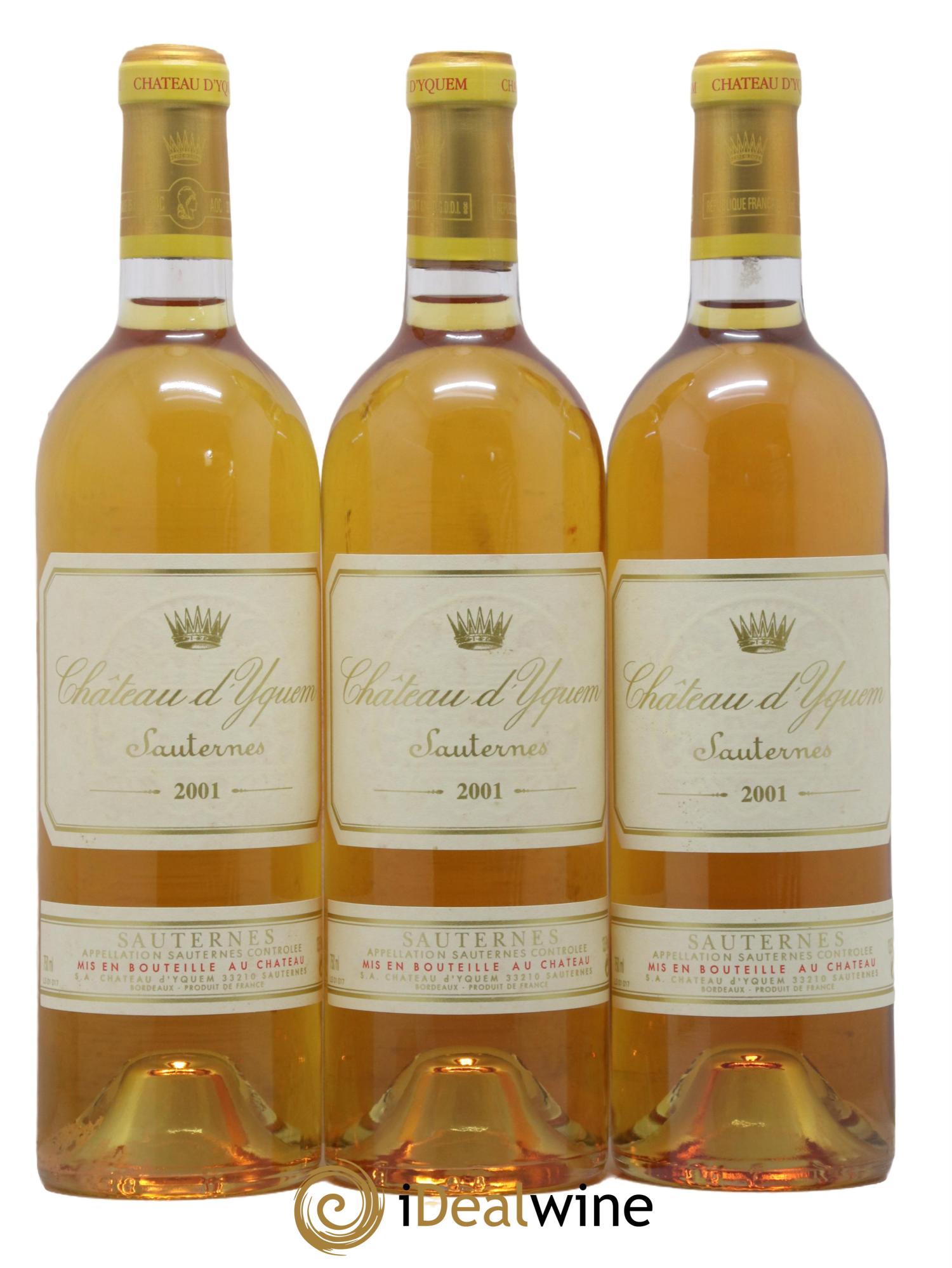 Château d' Yquem 1er Cru Classé Supérieur 2001 - Posten von 3 Flaschen - 0