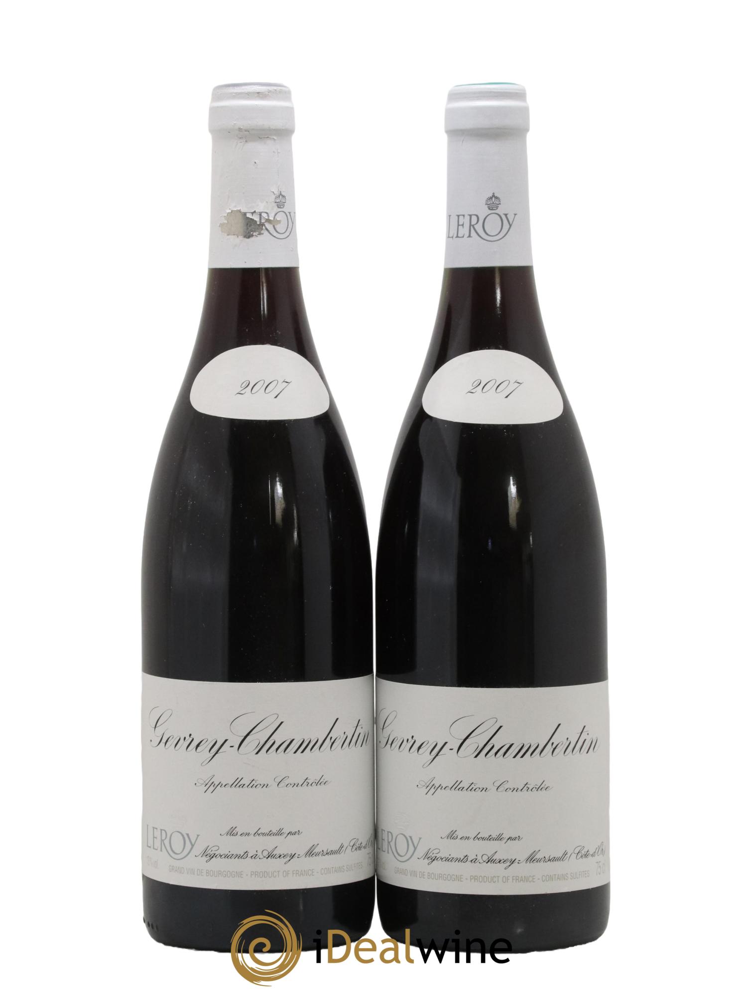 Gevrey-Chambertin Leroy SA 2007 - Lot of 2 bottles - 0