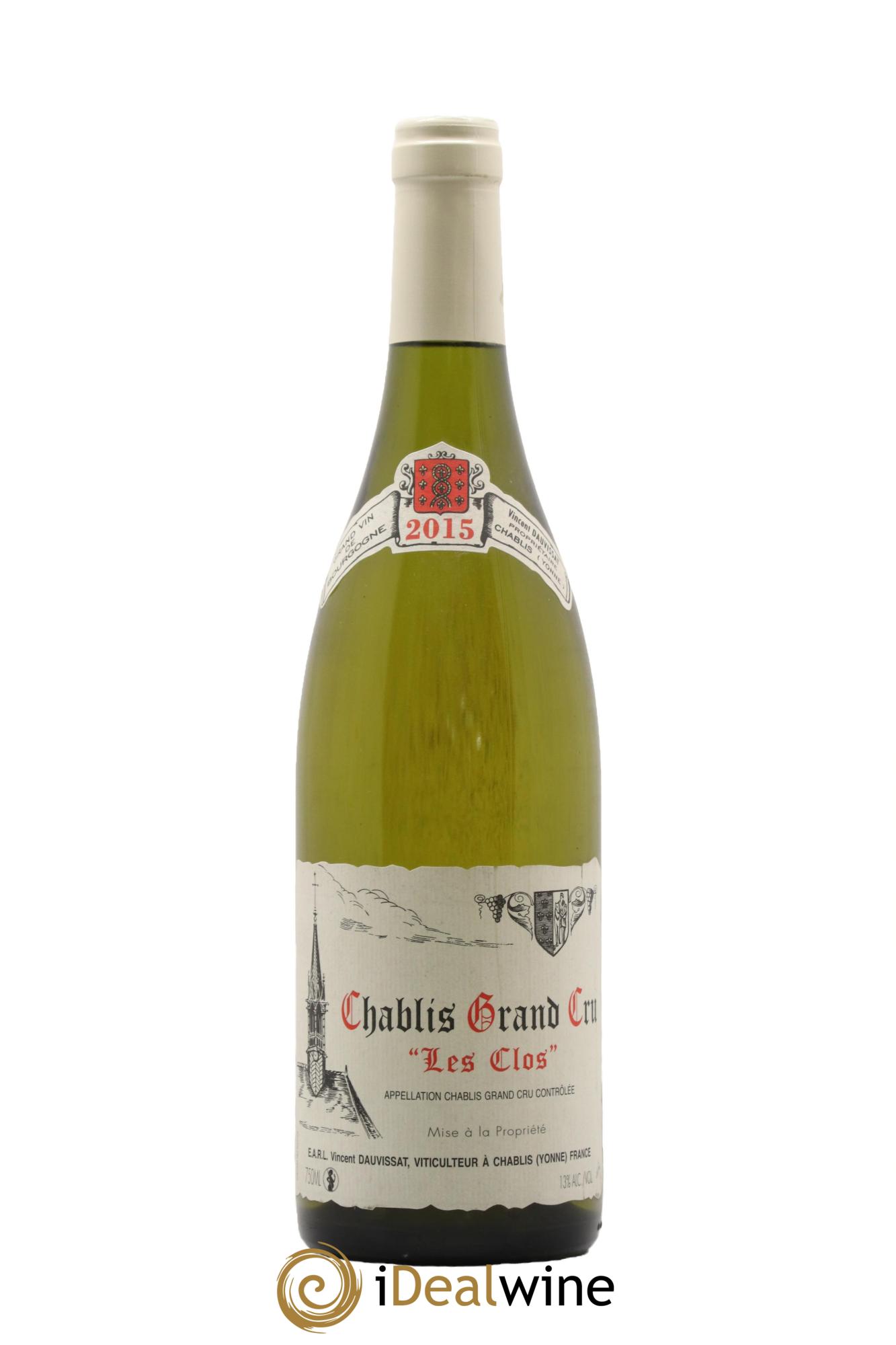 Chablis Grand Cru Les Clos Vincent Dauvissat (Domaine) 2015 - Lot de 1 bouteille - 0