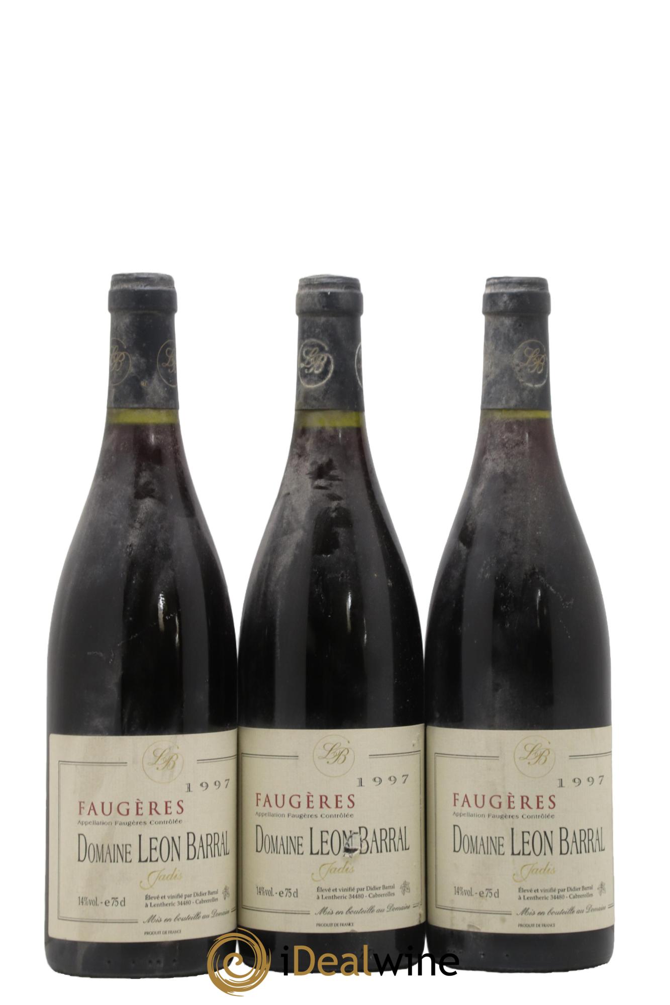 Faugères Jadis Domaine Léon Barral 1997 - Lot of 3 bottles - 0