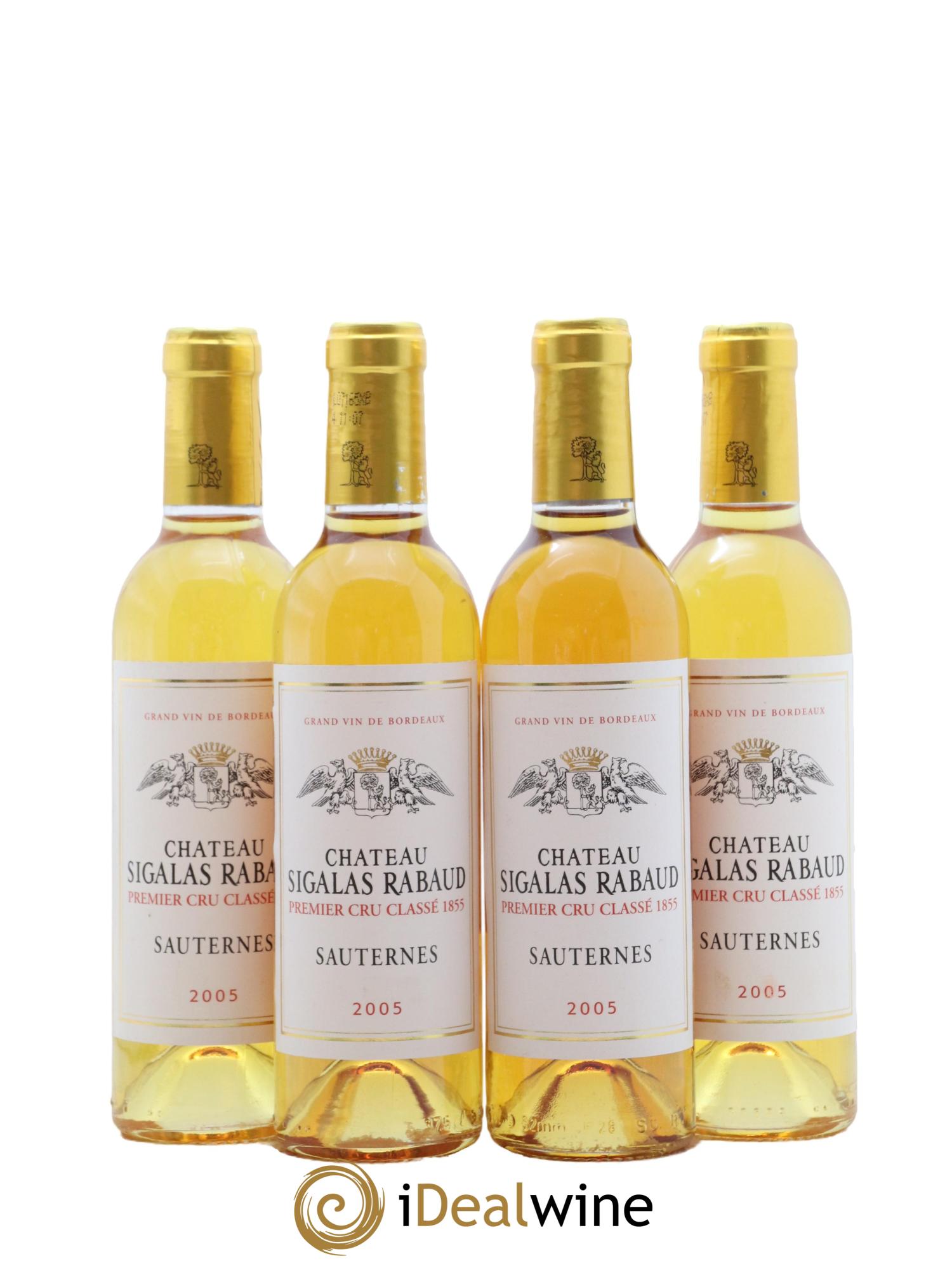 Château Sigalas Rabaud 1er Grand Cru Classé 2005 - Posten von 4 Demi-Flaschen - 0