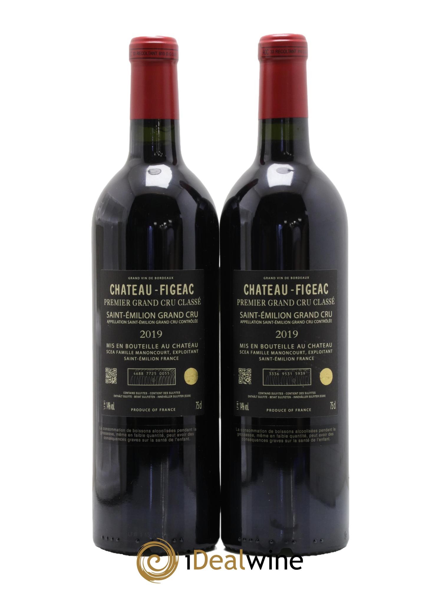 Château Figeac 1er Grand Cru Classé A 2019 - Lotto di 2 bottiglie - 1