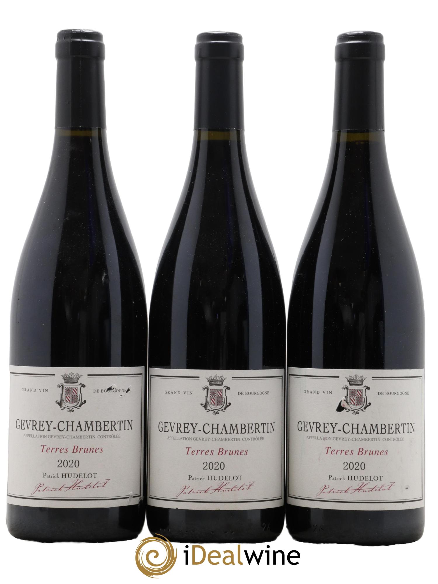 Gevrey-Chambertin Les Terres Brunes Domaine Hudelot Patrick 2020 - Lot de 3 bouteilles - 0