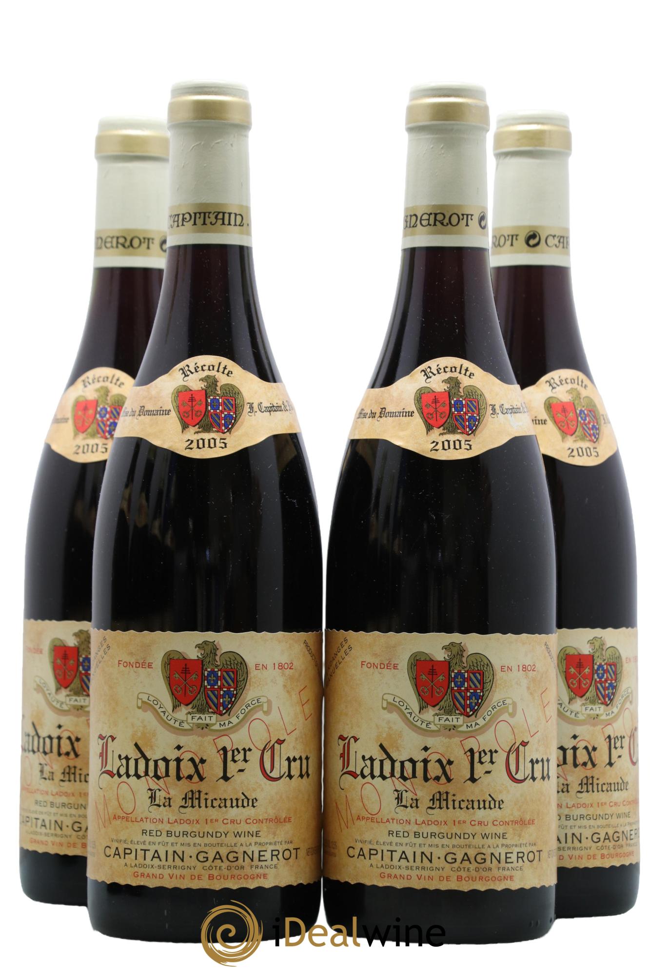 Ladoix 1er Cru La Micaude Domaine Capitain Gagnerot 2005 - Lot de 4 bouteilles - 0