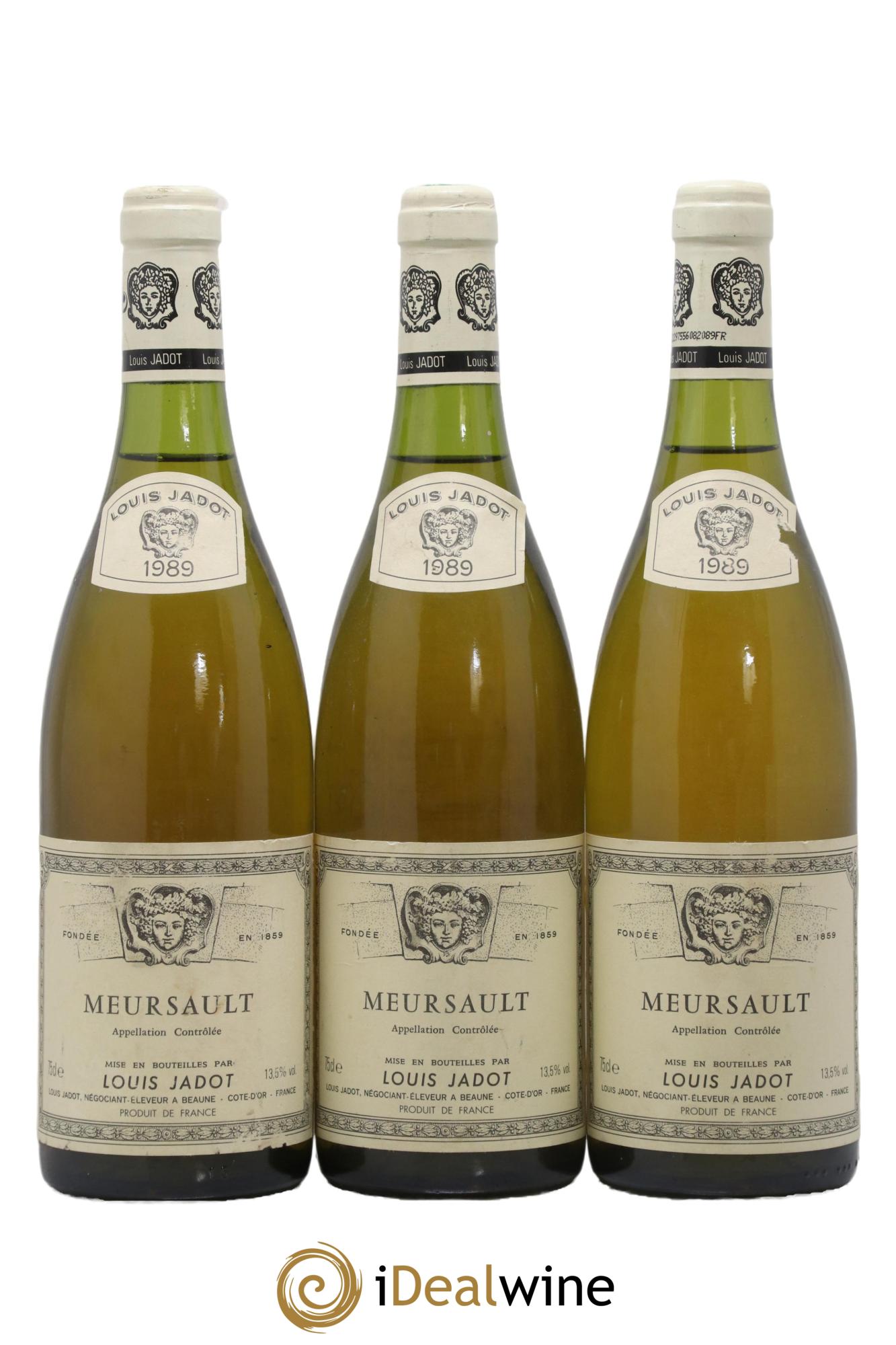 Meursault Maison Louis Jadot 1989 - Lot de 3 bouteilles - 0