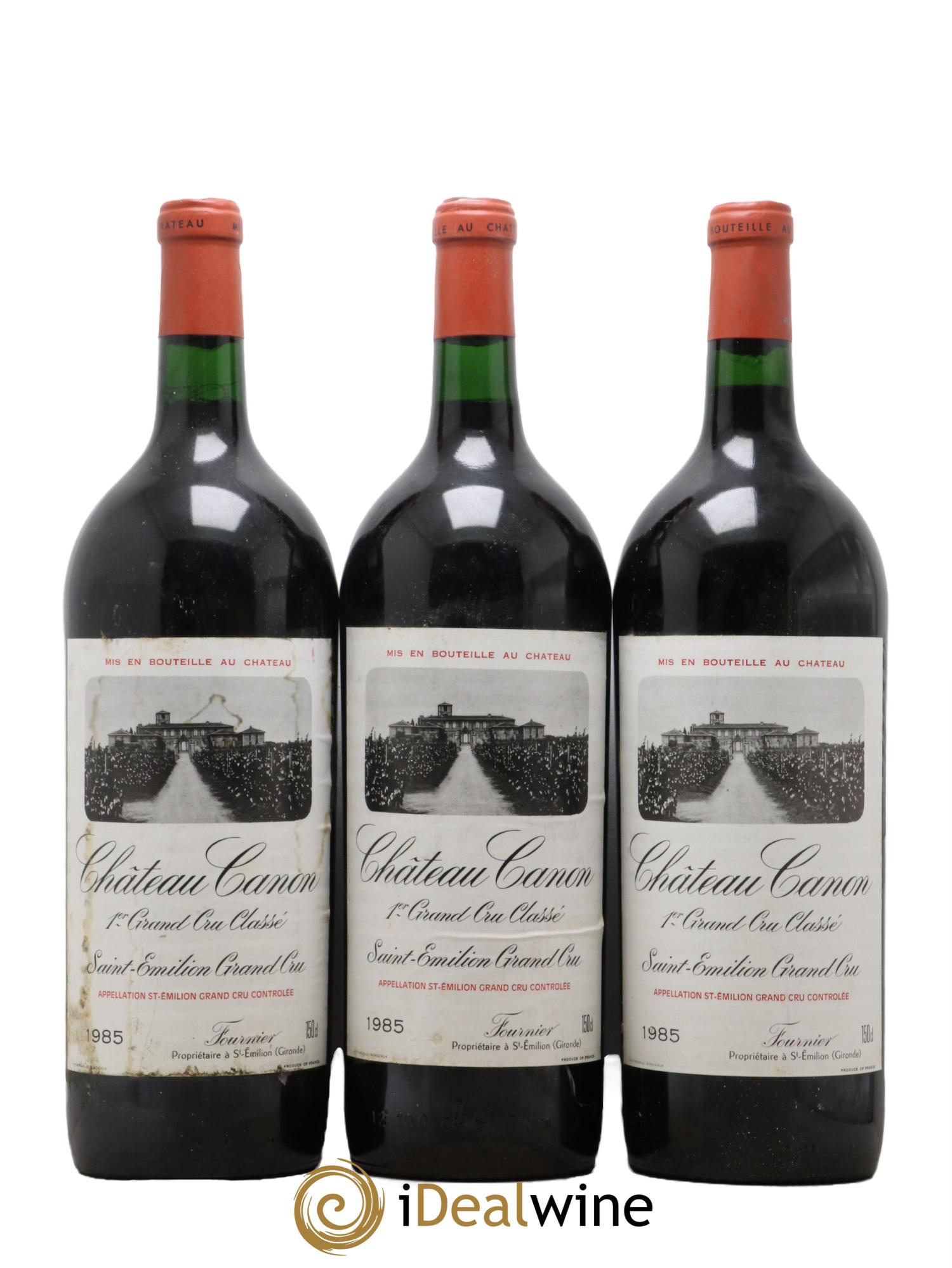 Château Canon 1er Grand Cru Classé B 1985 - Lot of 3 magnums - 0