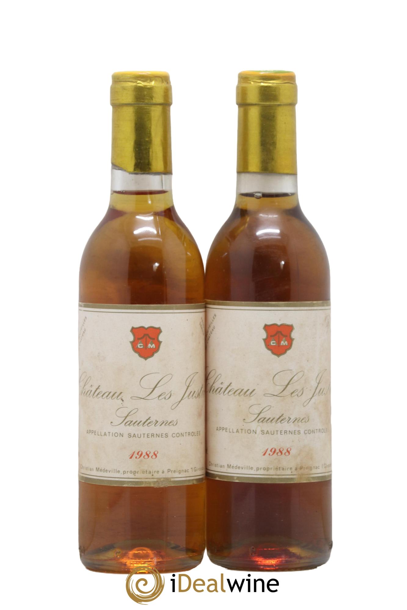 Château les Justices Cru Bourgeois 1988 - Lot of 2 half-bottles - 0