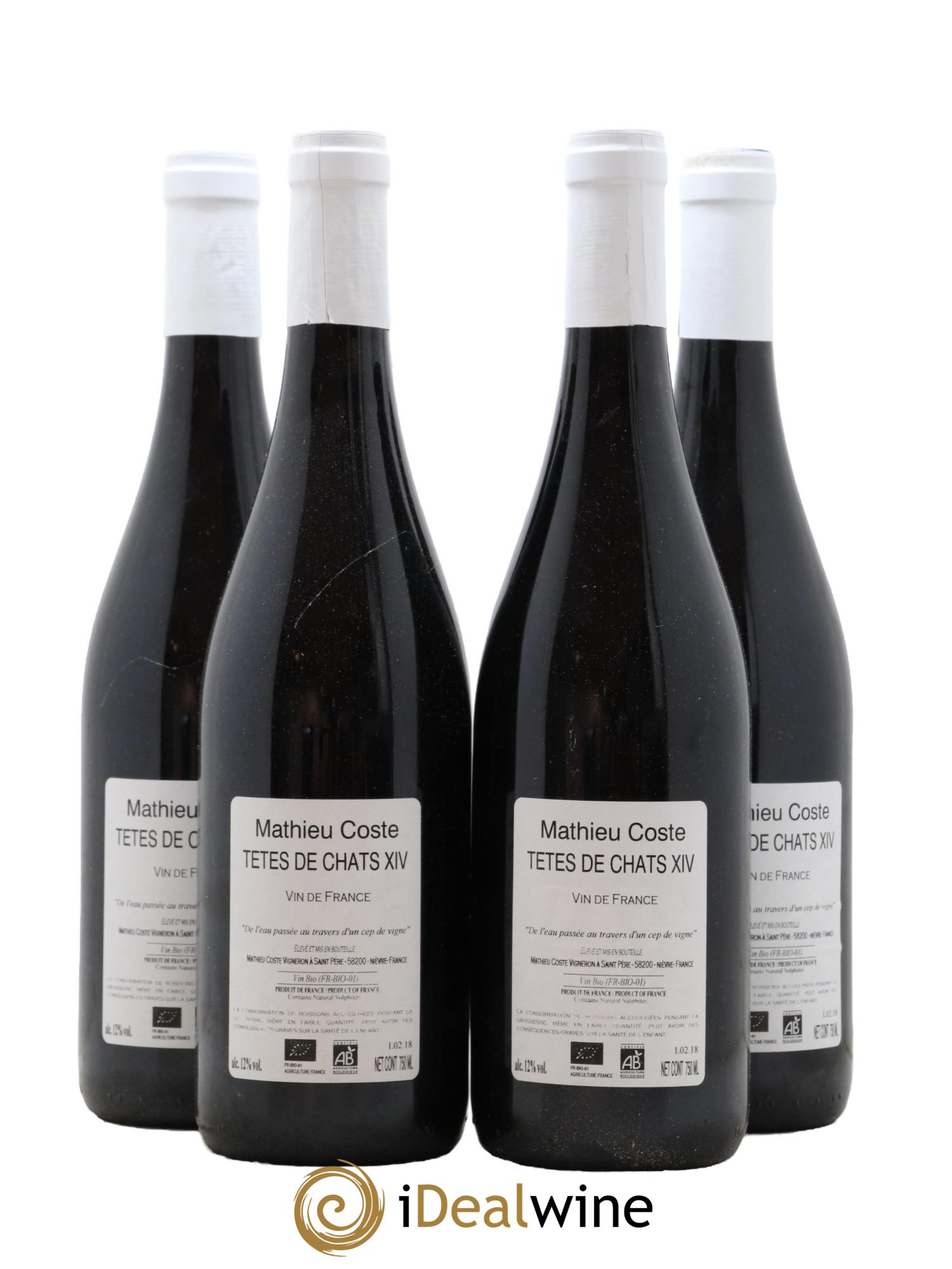 Vin de France Tetes De Chats Mathieu Coste 2014 - Lot de 4 bouteilles - 1