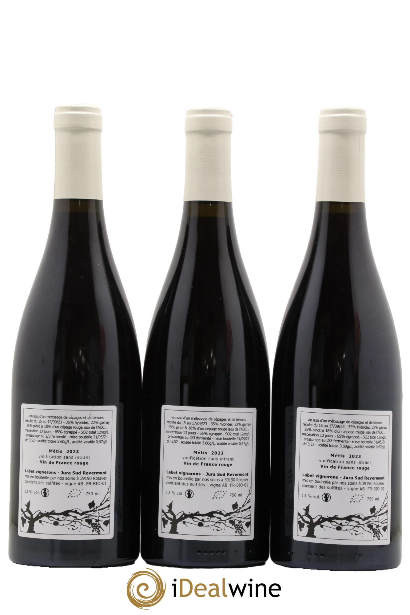 Vin de France Métis Romain - Julien  - Charline Labet 2023 - Lot de 3 bouteilles - 1