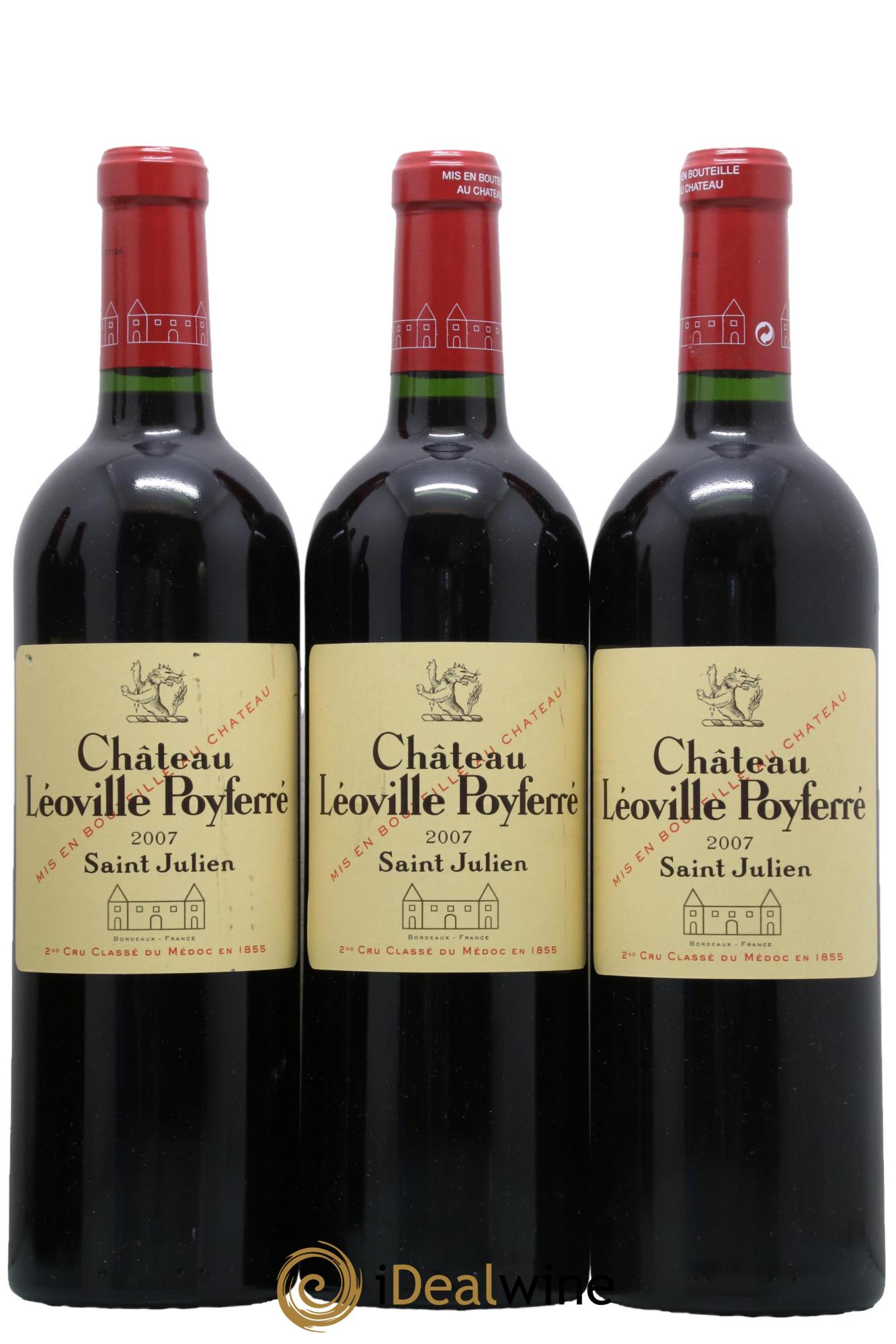 Château Léoville Poyferré 2ème Grand Cru Classé 2007 - Lot of 3 bottles - 0