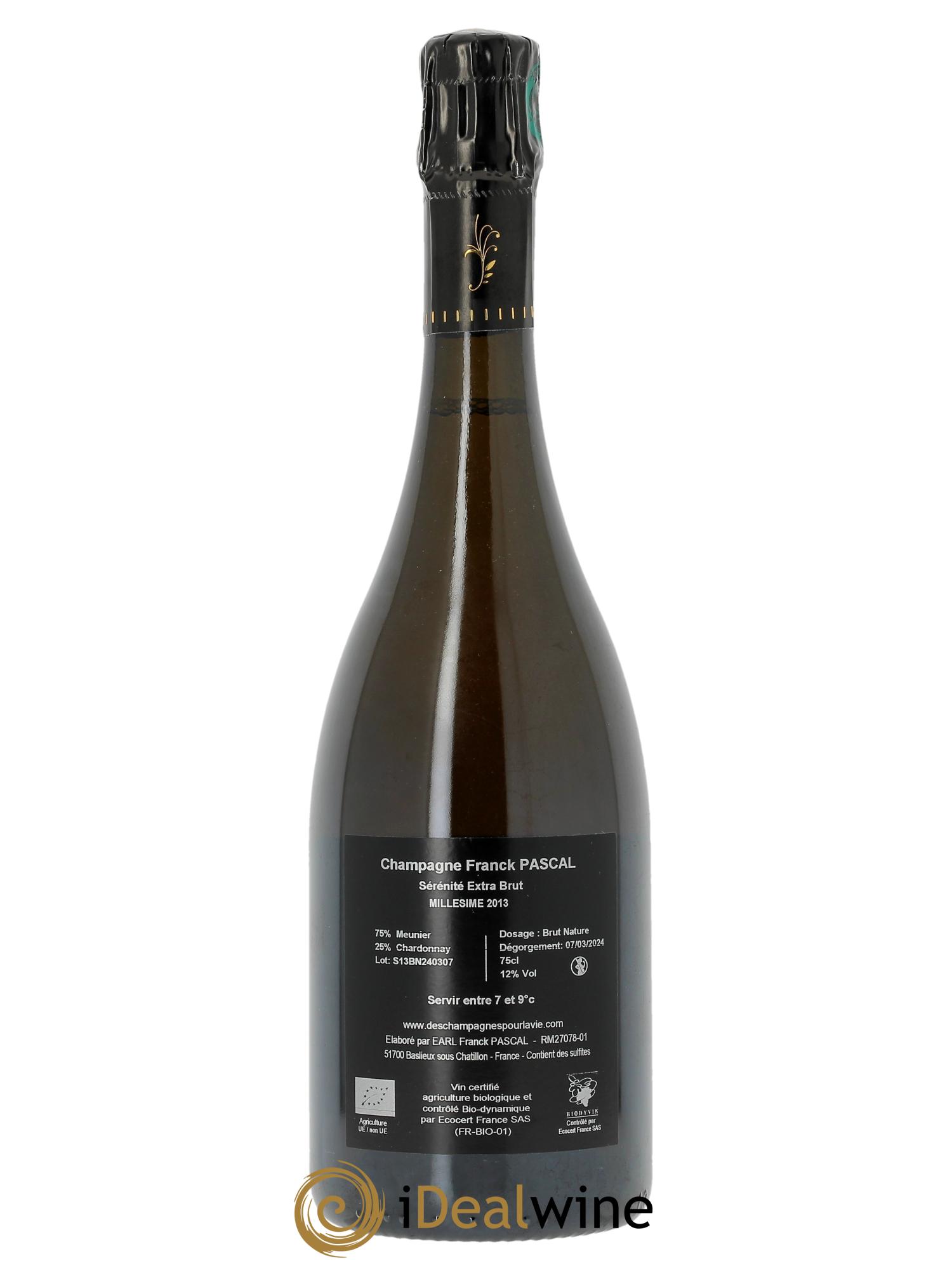 Sérénité Brut Nature Franck Pascal  2013 - Lotto di 1 bottiglia - 1