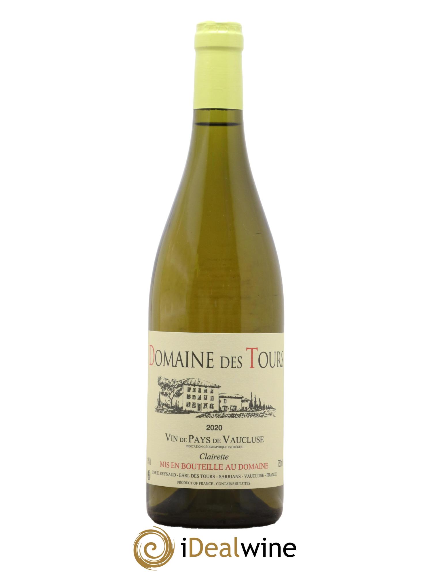 IGP Vaucluse (Vin de Pays de Vaucluse) Domaine des Tours Clairette Emmanuel Reynaud 2020 - Lotto di 1 bottiglia - 0