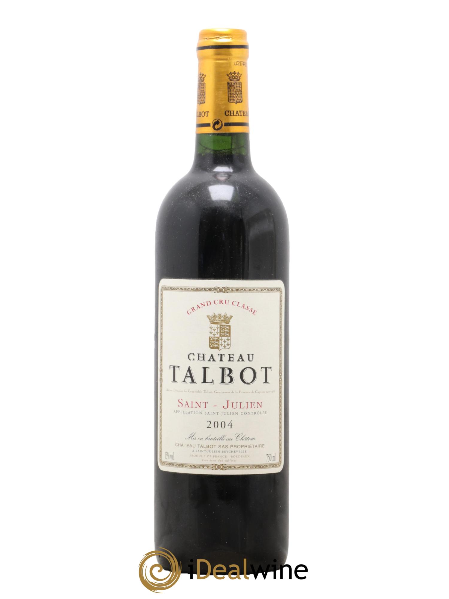 Château Talbot 4ème Grand Cru Classé 2004 - Posten von 1 Flasche - 0