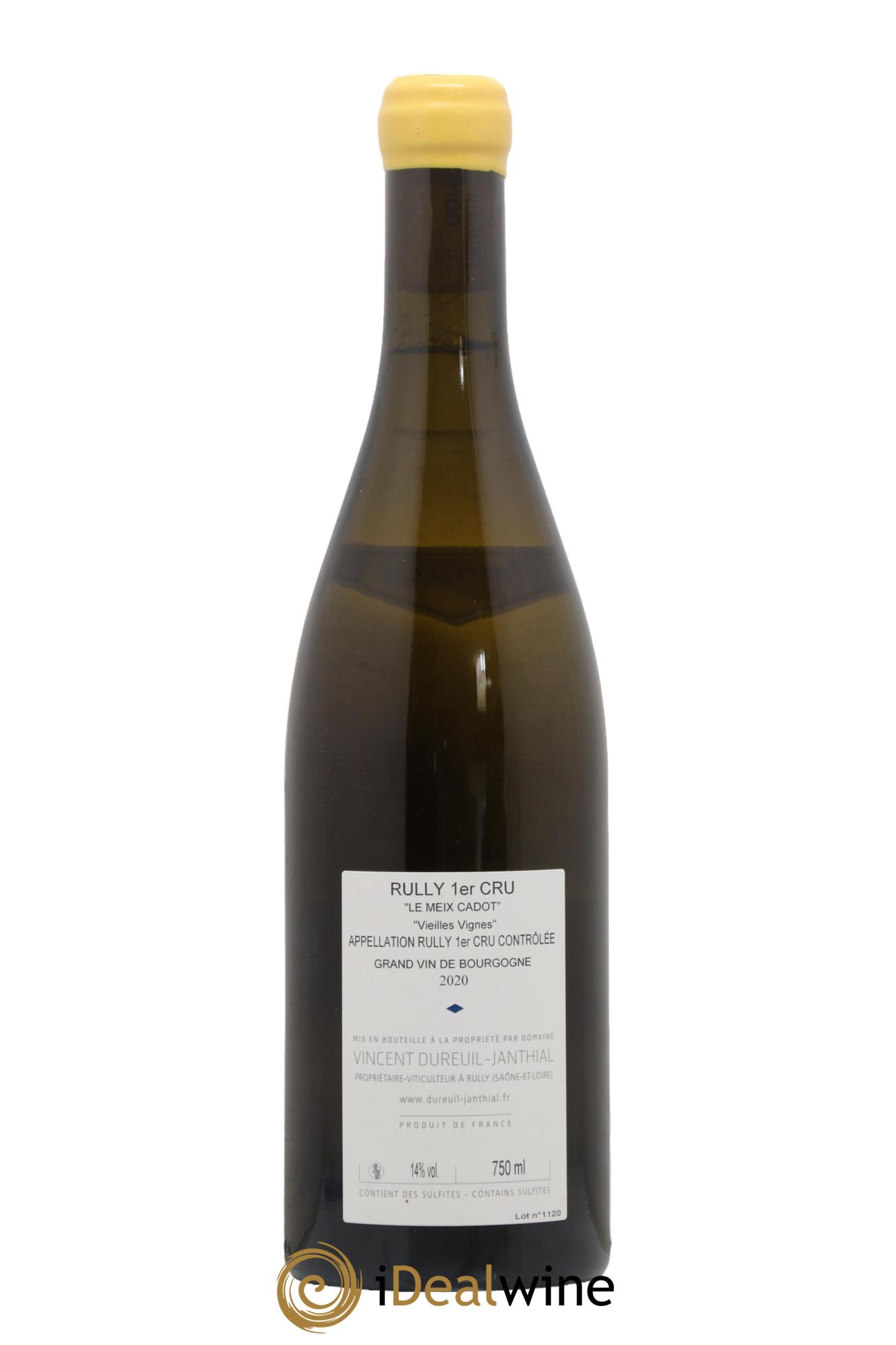 Rully 1er Cru Le Meix Cadot Vieilles Vignes Vincent Dureuil-Janthial 2020 - Posten von 1 Flasche - 1