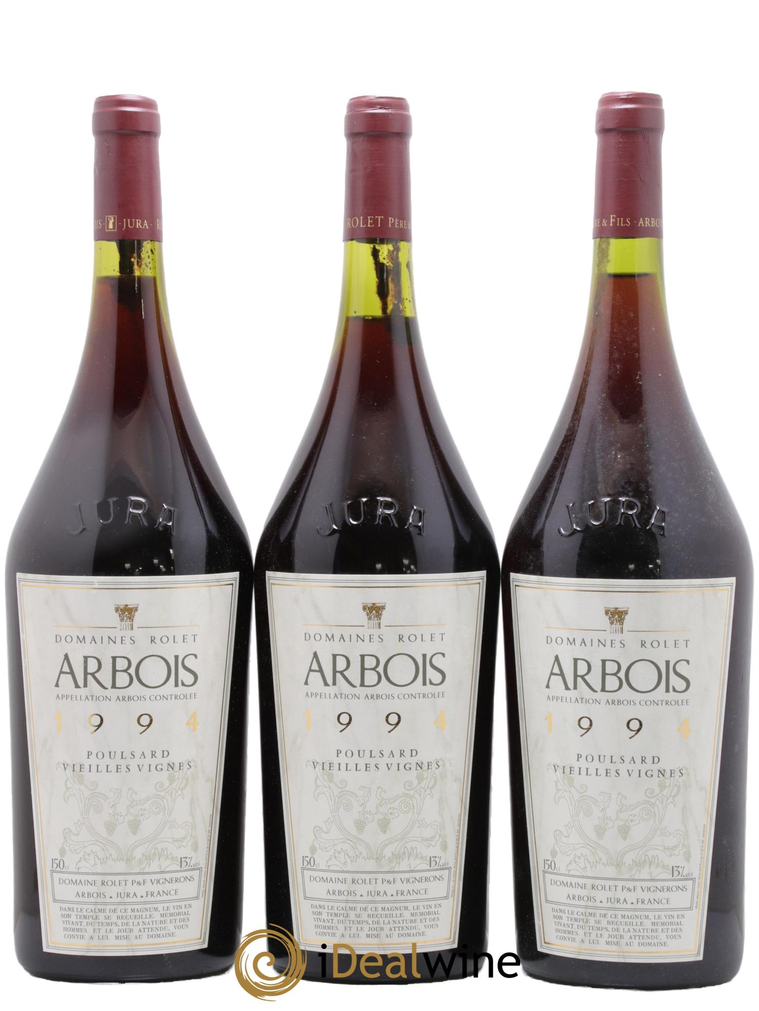 Arbois Poulsard Vieilles Vignes Domaine Rolet 1994 - Lot of 3 magnums - 0