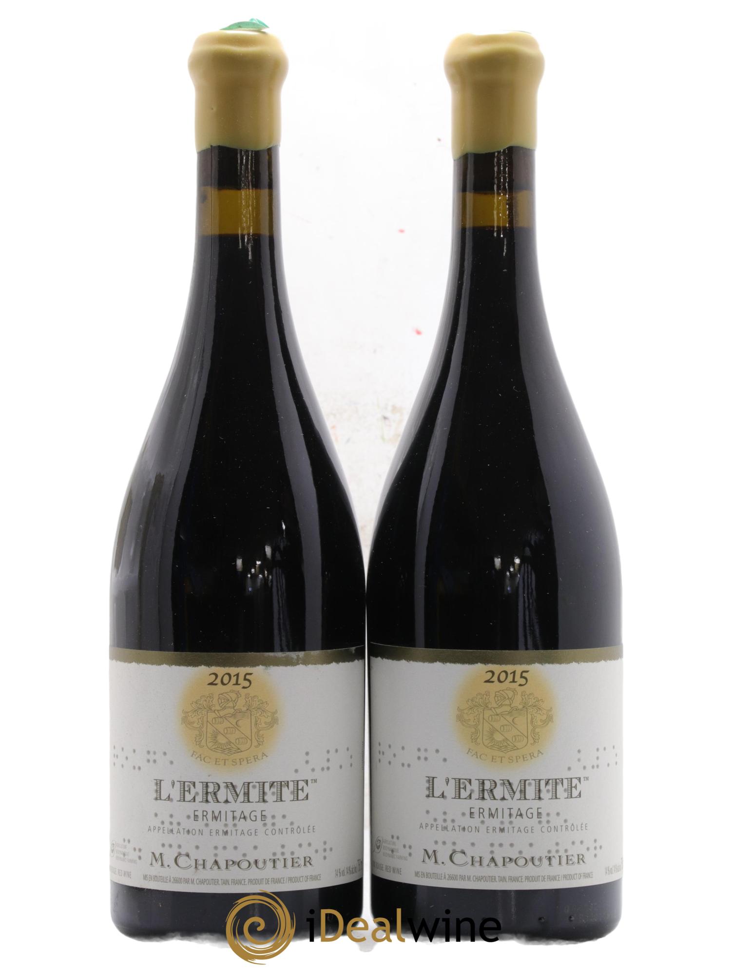 Hermitage Ermitage l'Ermite Chapoutier 2015 - Lot of 2 bottles - 0