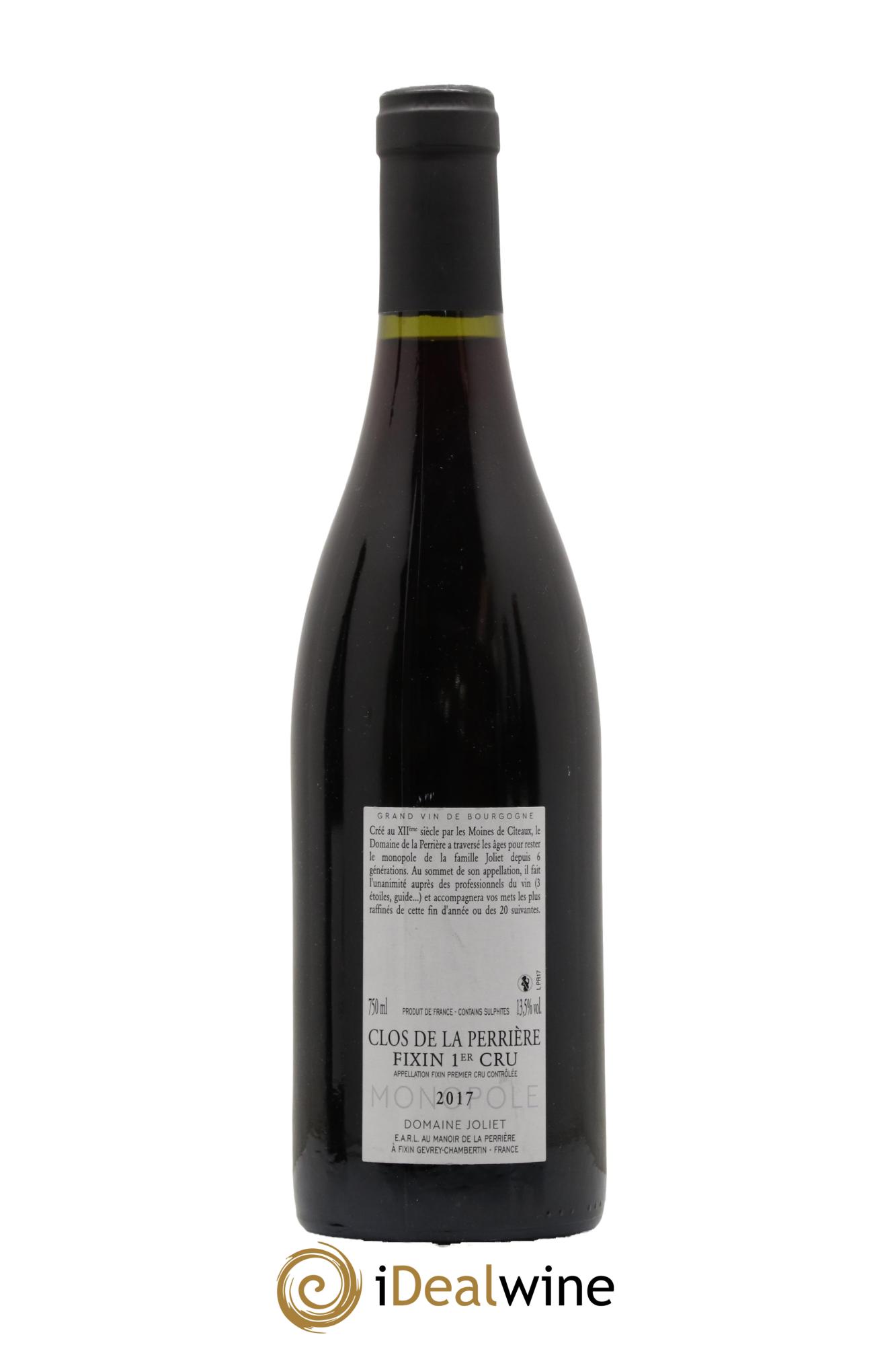 Fixin 1er Cru Clos de la Perrière Joliet Père & Fils (Domaine) 2017 - Lot de 1 bouteille - 1