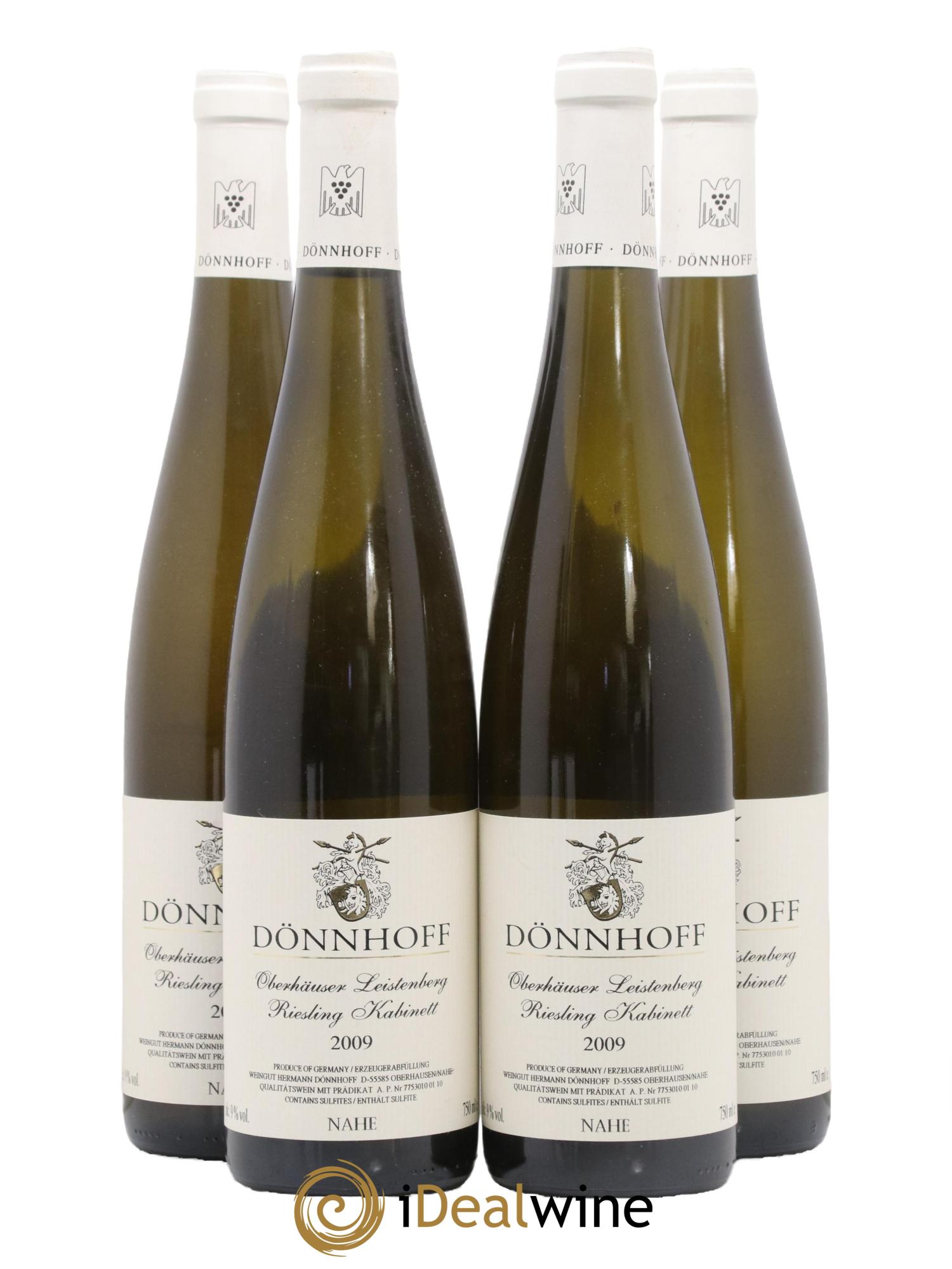 Allemagne Nahe Riesling Dönnhoff Oberhäuser Leistenberg Kabinett 2009 - Lot de 4 bouteilles - 0