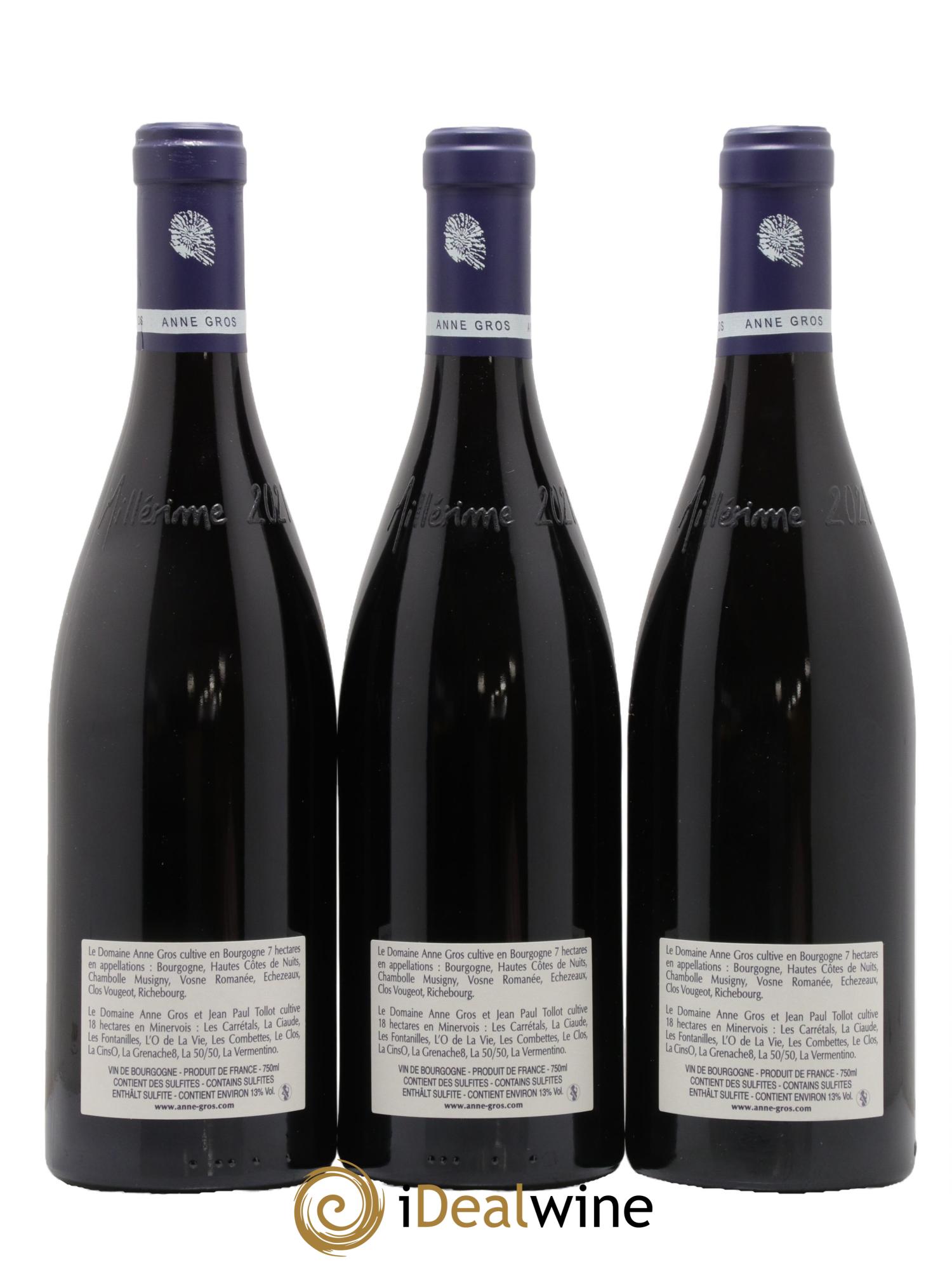 Clos de Vougeot Grand Cru Le Grand Maupertui Anne Gros 2021 - Lot de 3 bouteilles - 1