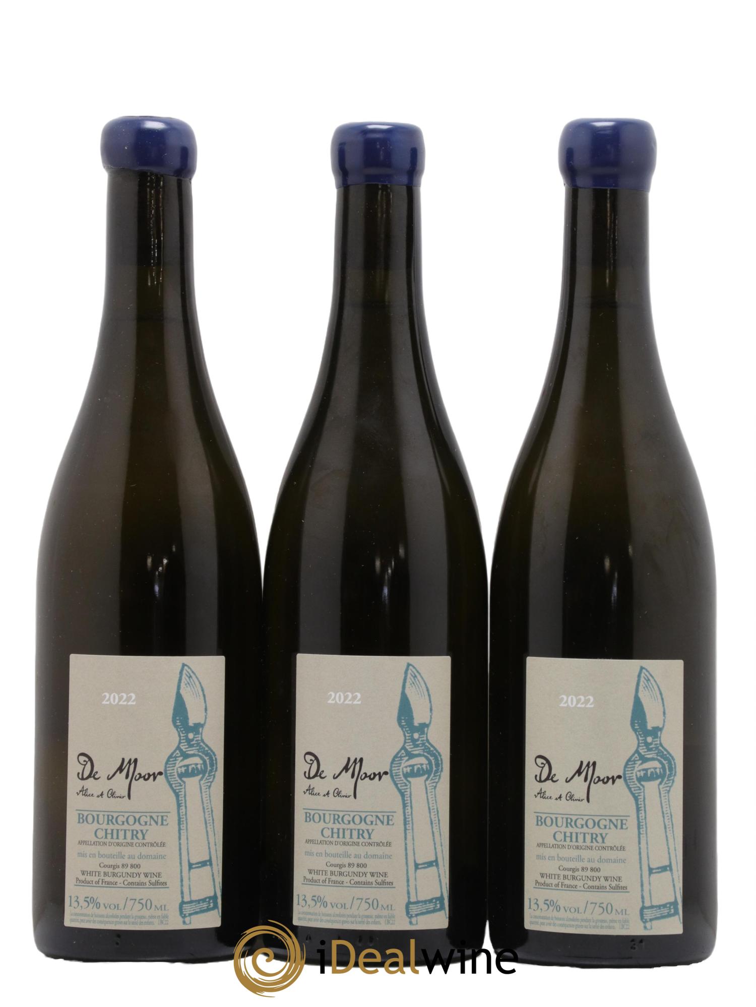 Bourgogne Chitry Alice et Olivier De Moor  2022 - Lot de 3 bouteilles - 0