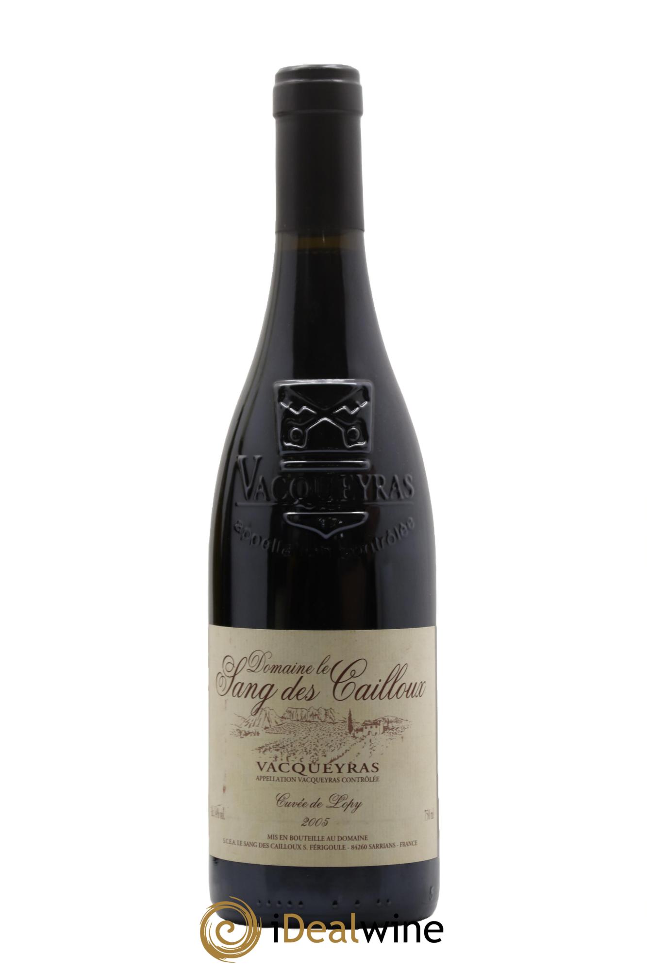 Vacqueyras Cuvée de Lopy Le Sang des Cailloux  2005 - Lot de 1 bouteille - 0