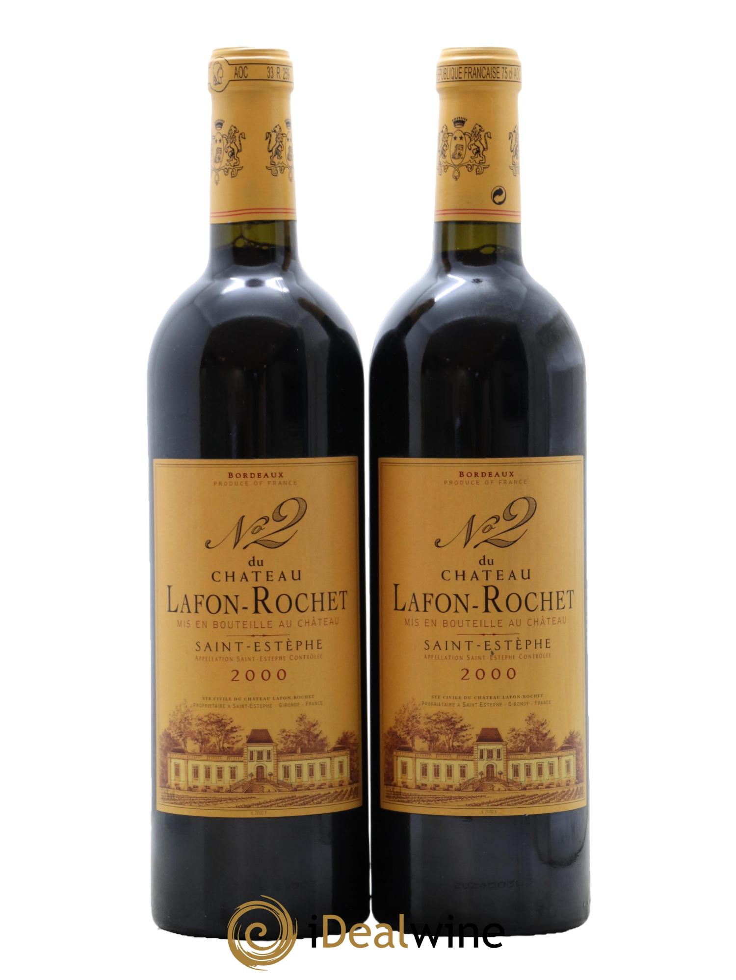 Château Lafon Rochet 4ème Grand Cru Classé 2000 - Lot of 2 bottles - 0