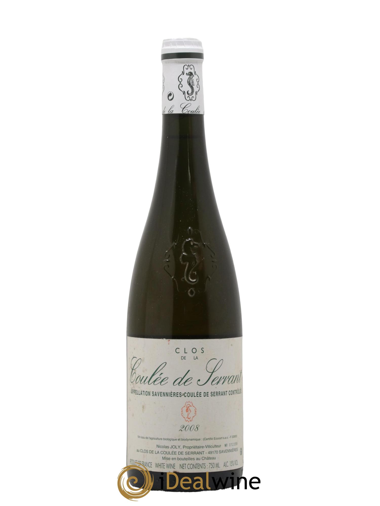 Savennières Clos de la Coulée de Serrant Vignobles de la Coulée de Serrant - Nicolas Joly 2008 - Lot de 1 bouteille - 0