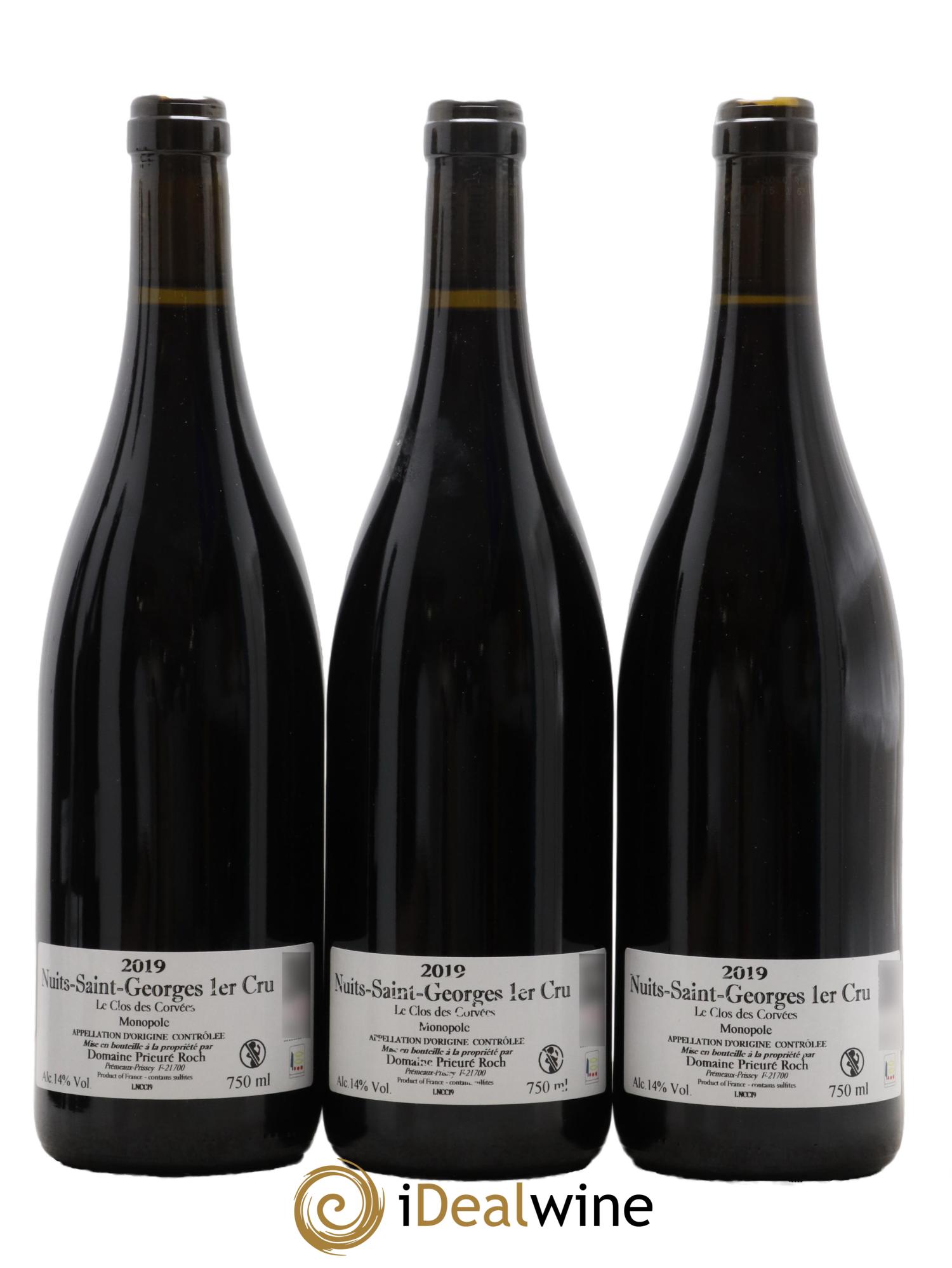 Nuits Saint-Georges 1er Cru Le Clos des Corvées Prieuré Roch  2019 - Lot of 3 bottles - 1