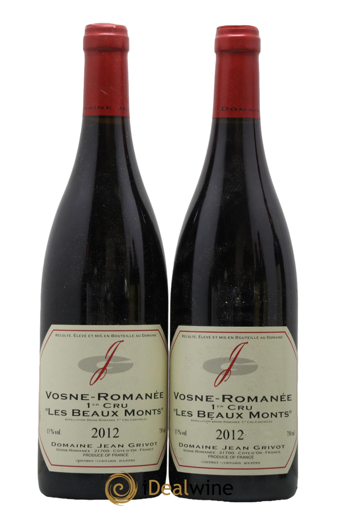 Vosne-Romanée 1er Cru Les Beaux-Monts Jean Grivot 2012 - Posten von 2 Flaschen - 0