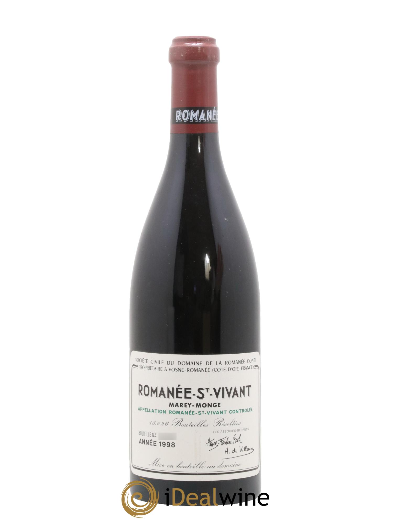 Romanée-Saint-Vivant Grand Cru Domaine de la Romanée-Conti 1998 - Posten von 1 Flasche - 0