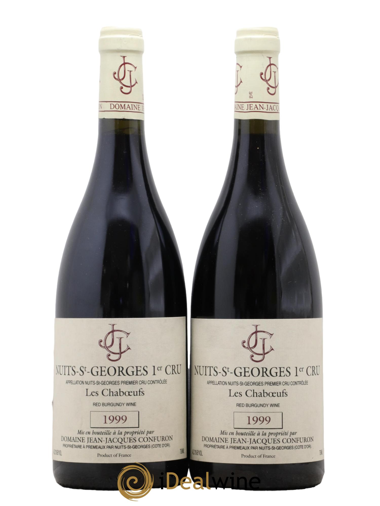 Nuits Saint-Georges 1er Cru Les Chaboeufs Jean-Jacques Confuron 1999 - Lotto di 2 bottiglie - 0