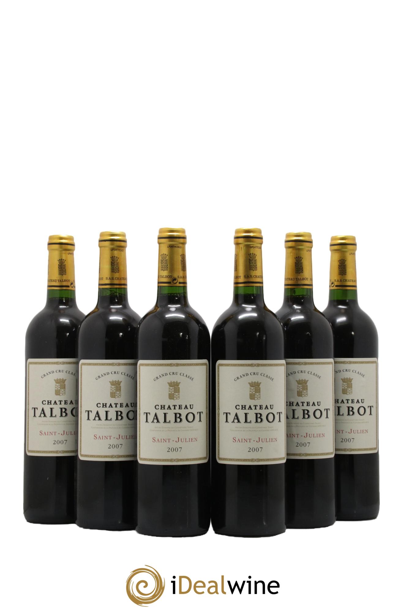 Château Talbot 4ème Grand Cru Classé 2007 - Posten von 6 Flaschen - 0