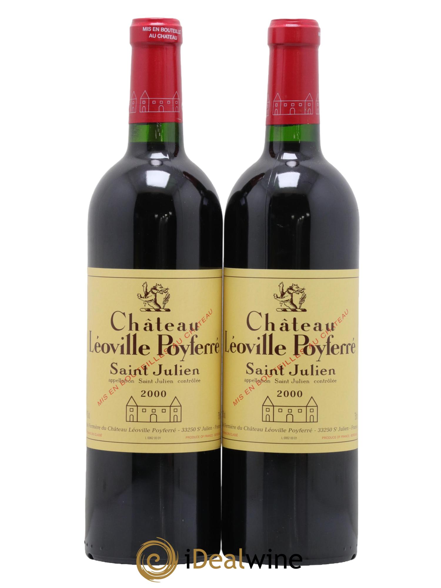 Château Léoville Poyferré 2ème Grand Cru Classé 2000 - Lot de 2 bouteilles - 0