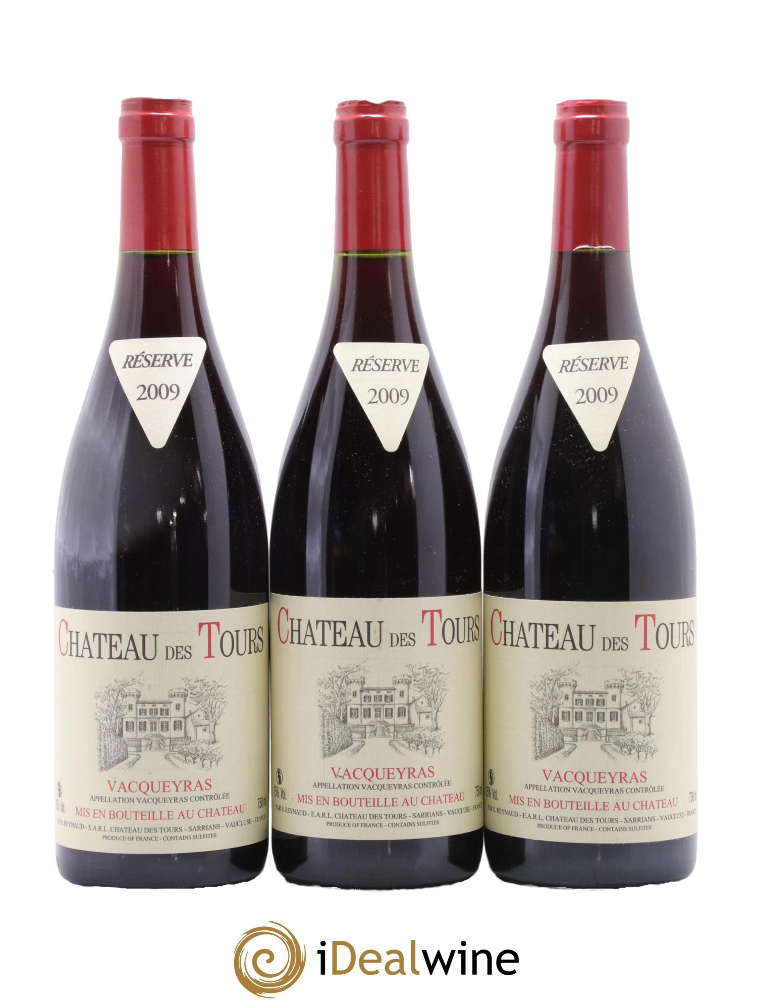 Vacqueyras Château des Tours Emmanuel Reynaud 2009 - Lotto di 3 bottiglie - 0