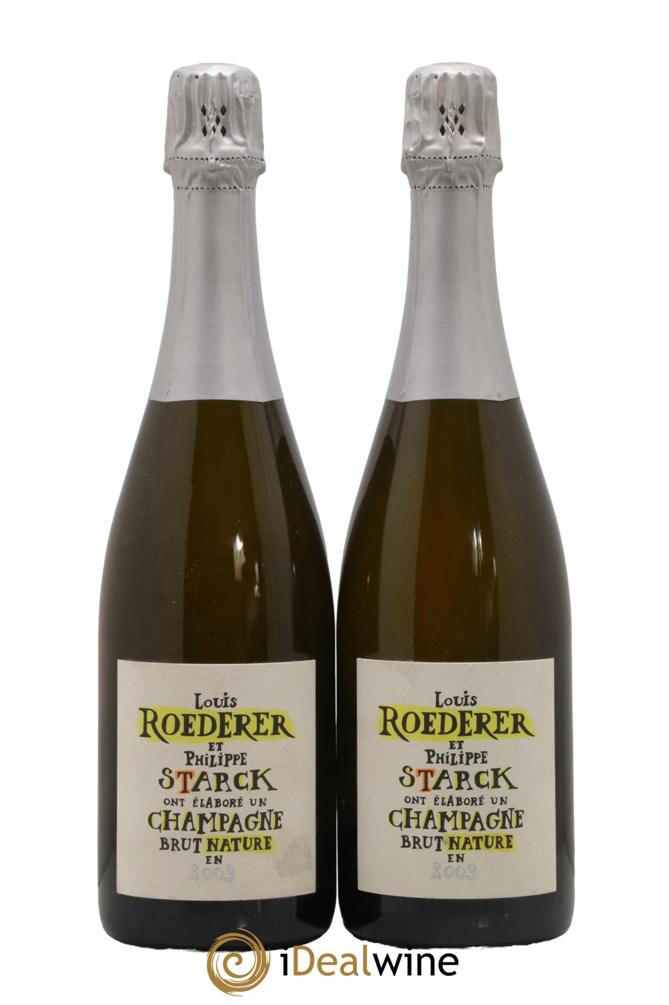 Edition limitée Starck Brut Nature Louis Roederer  2009 - Posten von 2 Flaschen - 0